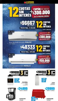 Vista previa Diarco ofertas válido desde el 09.03.2026 | Página: 20 | Productos: Cocina, Aire acondicionado, Cafetera, Heladera