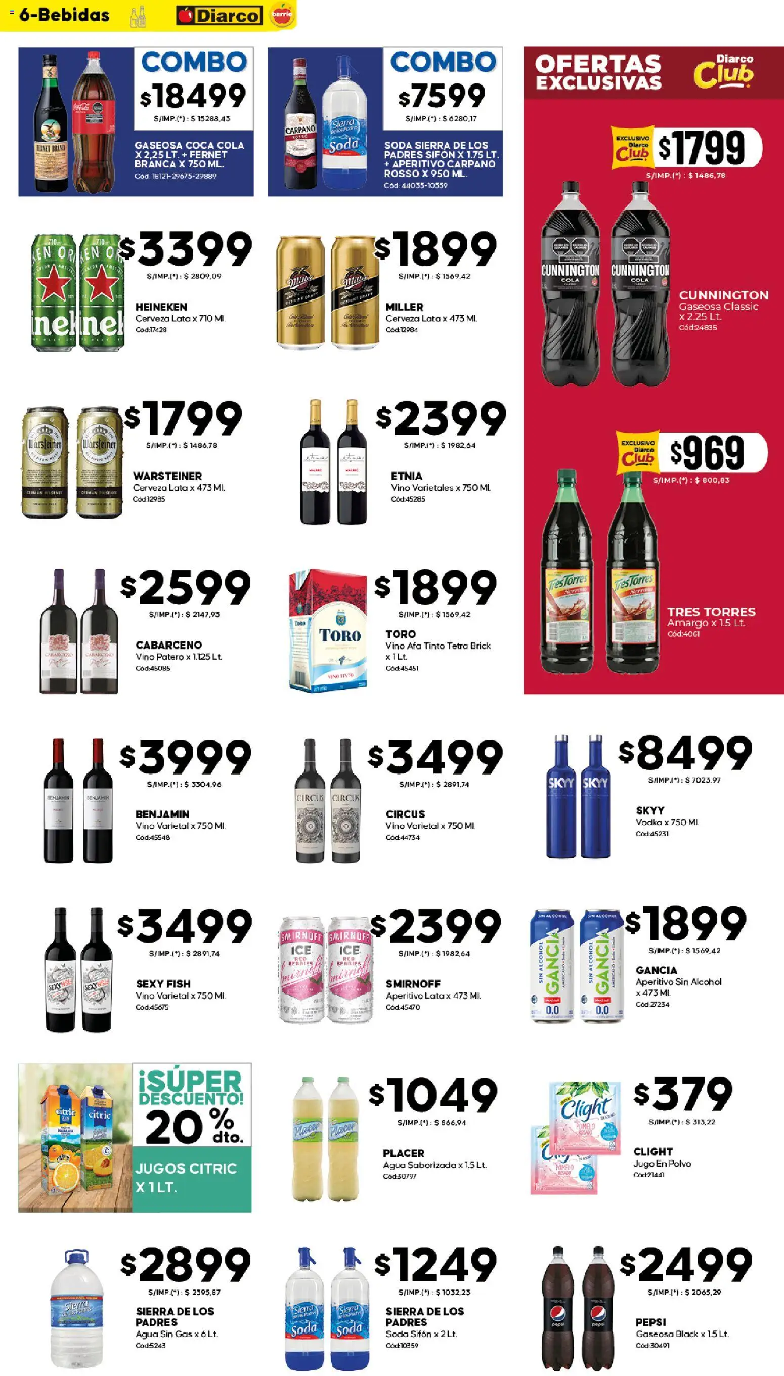 Diarco - Ofertas Diarco Barrio │ válido desde el 23.03.2026 | Página: 6 | Productos: Polvo, Pomelo, Jugo, Sierra