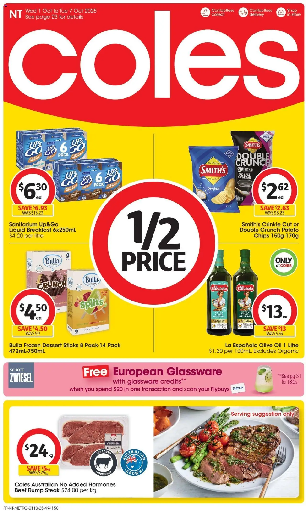 Coles catalogue - valid from 01.10.2025 | Page: 1 | Products: Glassware, Salt, Lemon, Mango