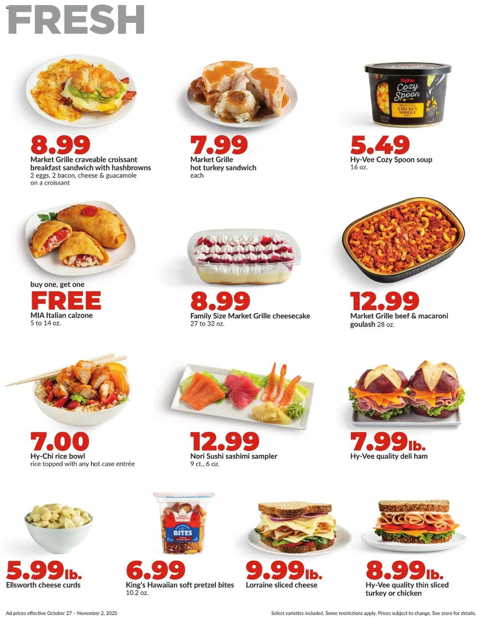 HyVee Weekly Ad - valid from 27.10.2025 | Page: 15 | Products: Ham, Rice, Cheesecake, Case