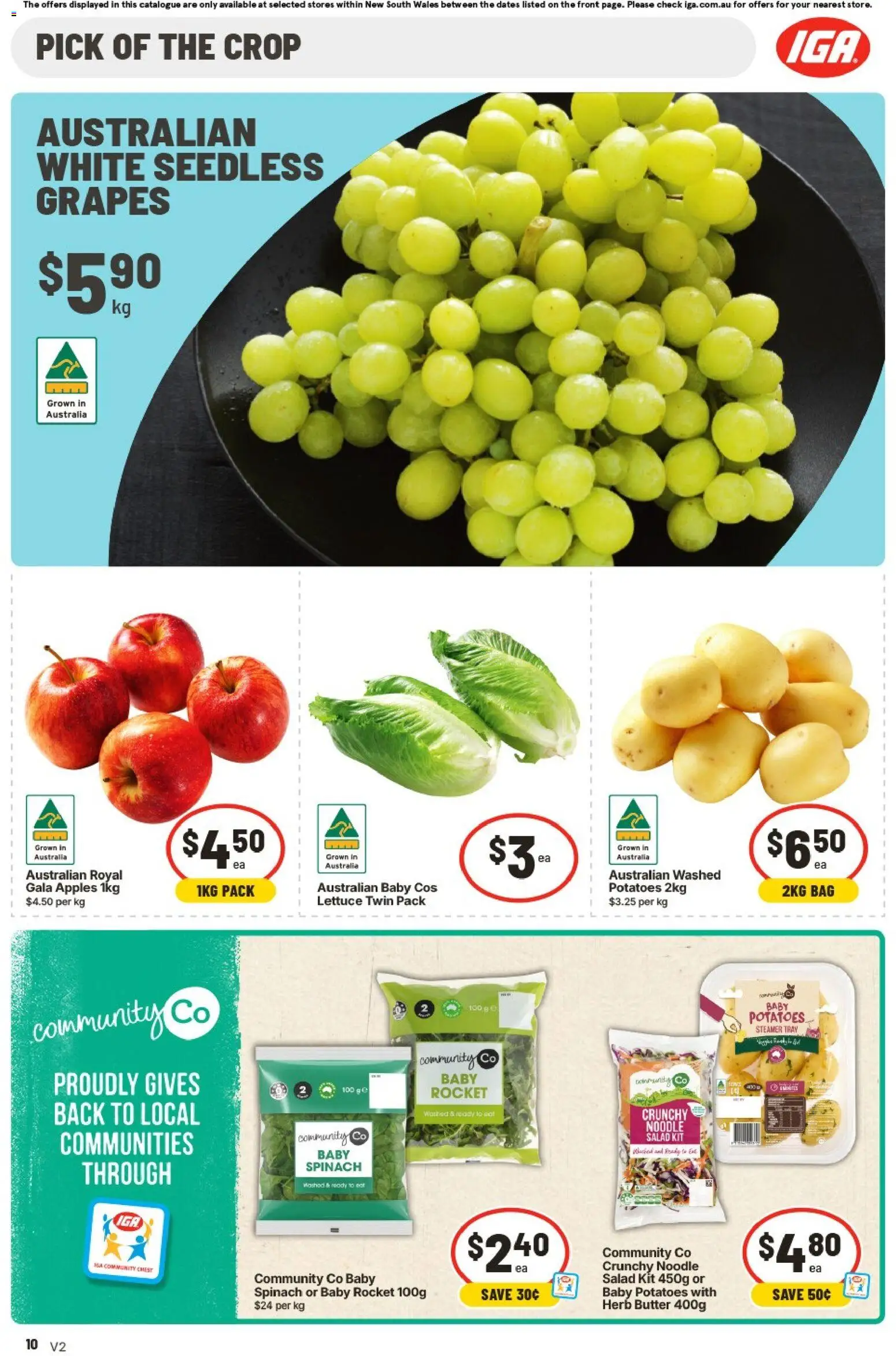 IGA catalogue - valid from 29.04.2026 | Page: 10 | Products: Butter, Apples, Rocket, Bag