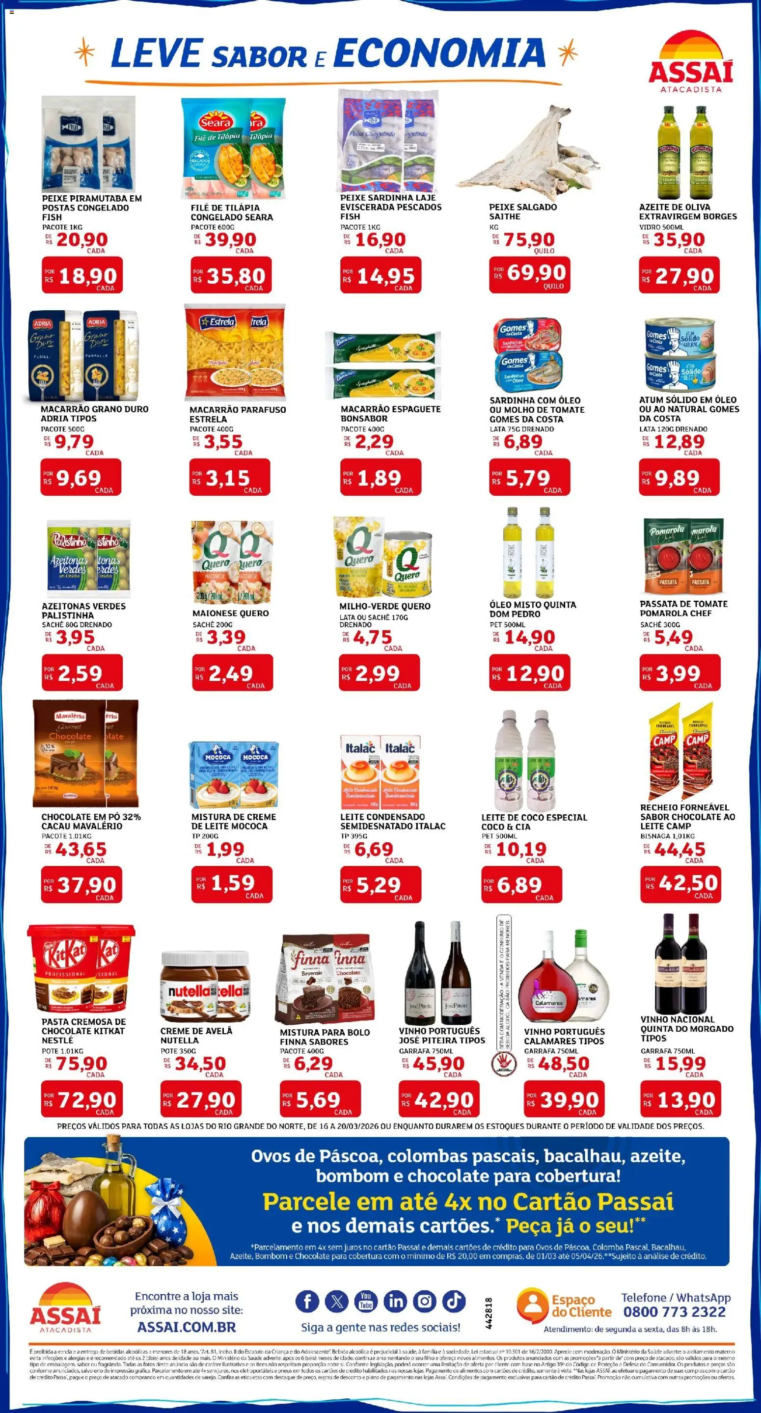 Assaí Atacadista Folheto - válido de 16.03.2026 | Página: 2 | Produtos: Telefone, Maionese, Bombom, Creme de avelã