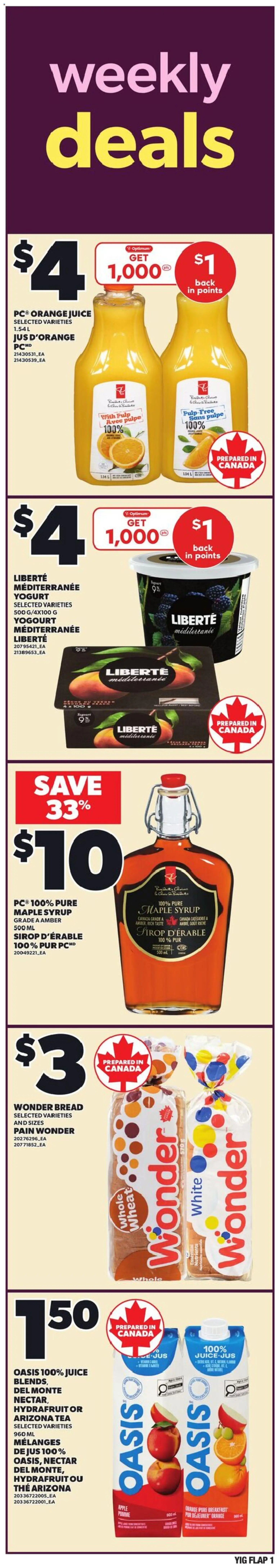 Independent Grocer flyer valid from 15.01.2026 | Page: 1 | Products: Tea, Yogurt, Bread, Juice
