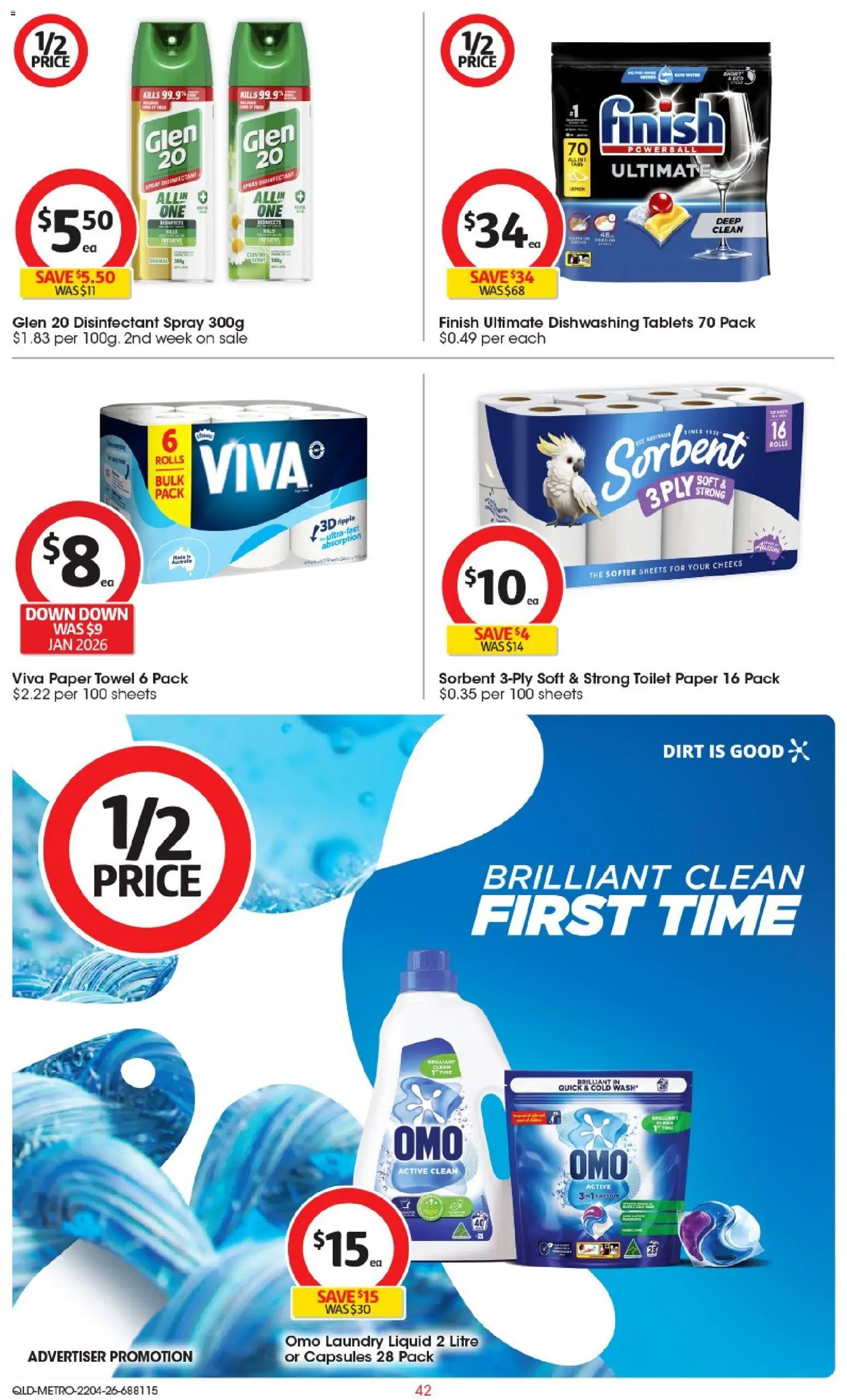 Coles catalogue - valid from 22.04.2026 | Page: 42 | Products: Toilet, Toilet paper, Laundry, Tablets