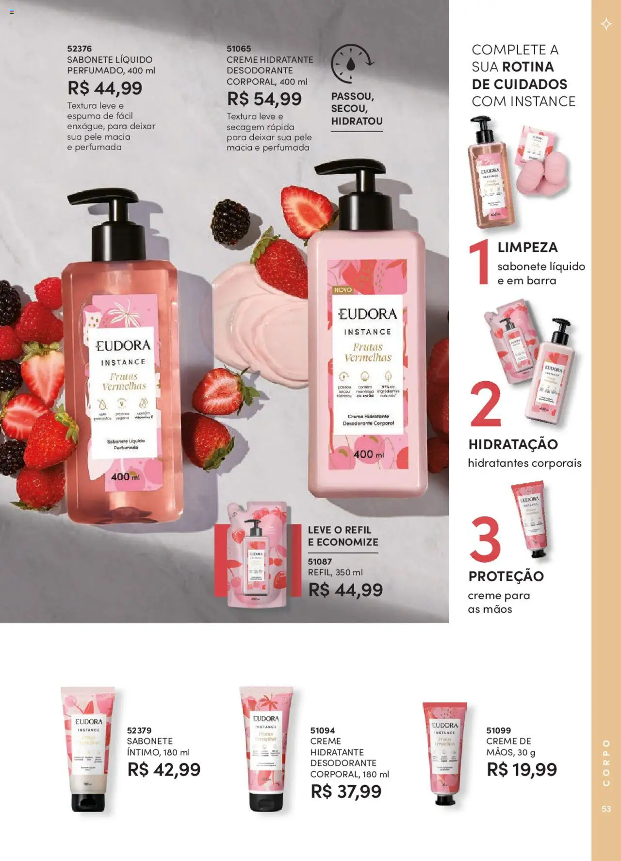 Eudora Folheto - válido de 07.10.2025 | Página: 53 | Produtos: Desodorante, Manteiga, Sabonete, Sabonete líquido