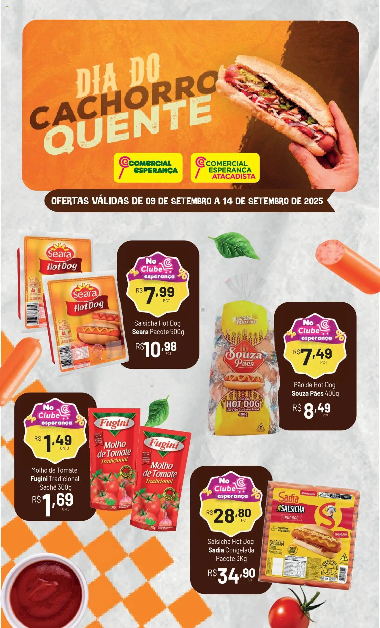 Comercial Esperança Folheto - válido de 09.09.2025 | Página: 2 | Produtos: Molho de tomate, Salsicha, Pão