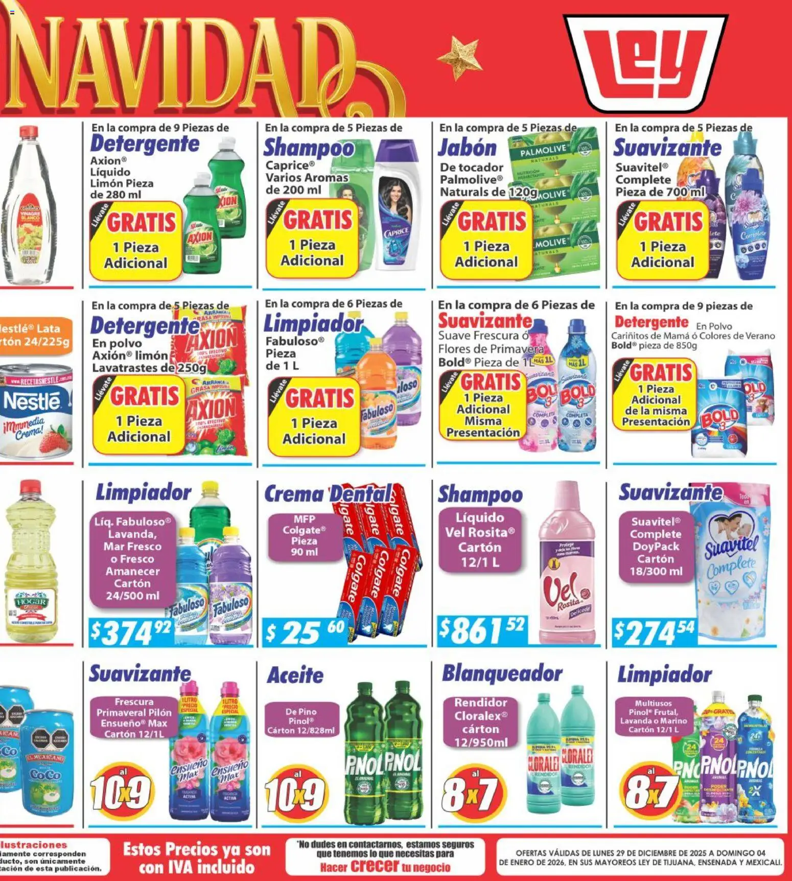 Nuevas ofertas de Casa Ley válidas en toda la República Mexicana desde el 29.12.2025. ¡Encuentra las mejores ofertas en Casa Ley folleto Frontera! | Página: 5 | Productos: Detergente, Vinagre, Crema, Polvo