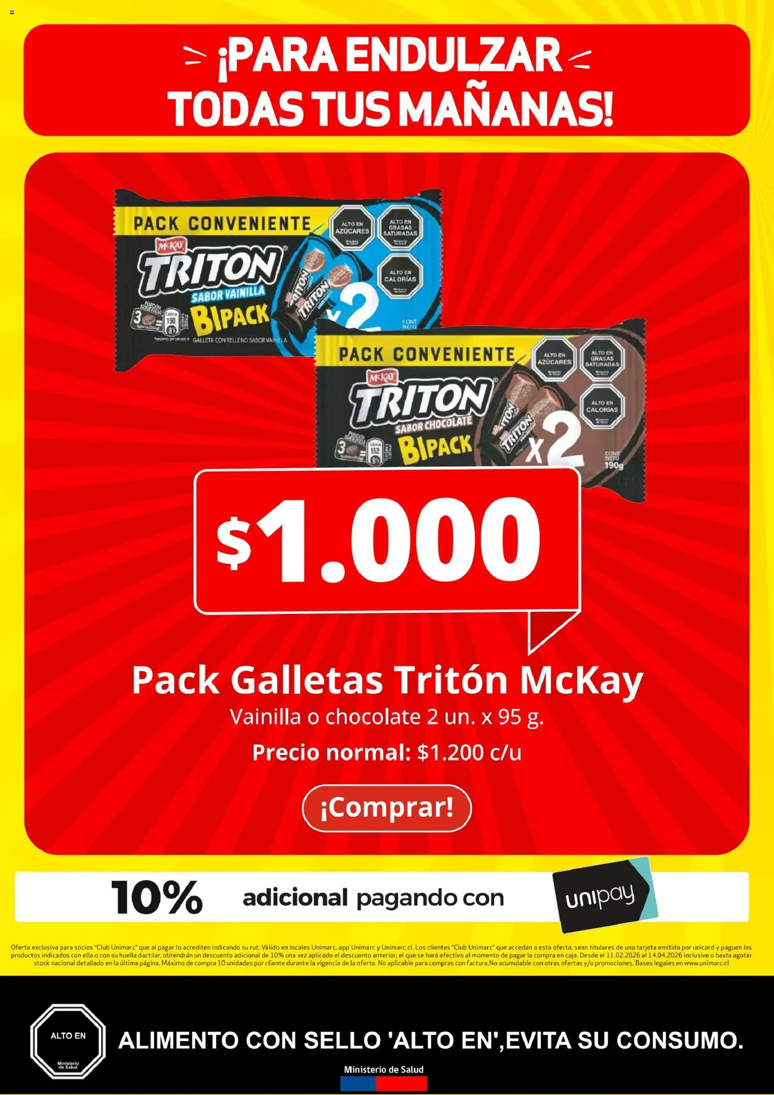 Unimarc Ofertas │ válido desde el 11.02.2026 | Página: 6 | Productos: Chocolate, Galletas