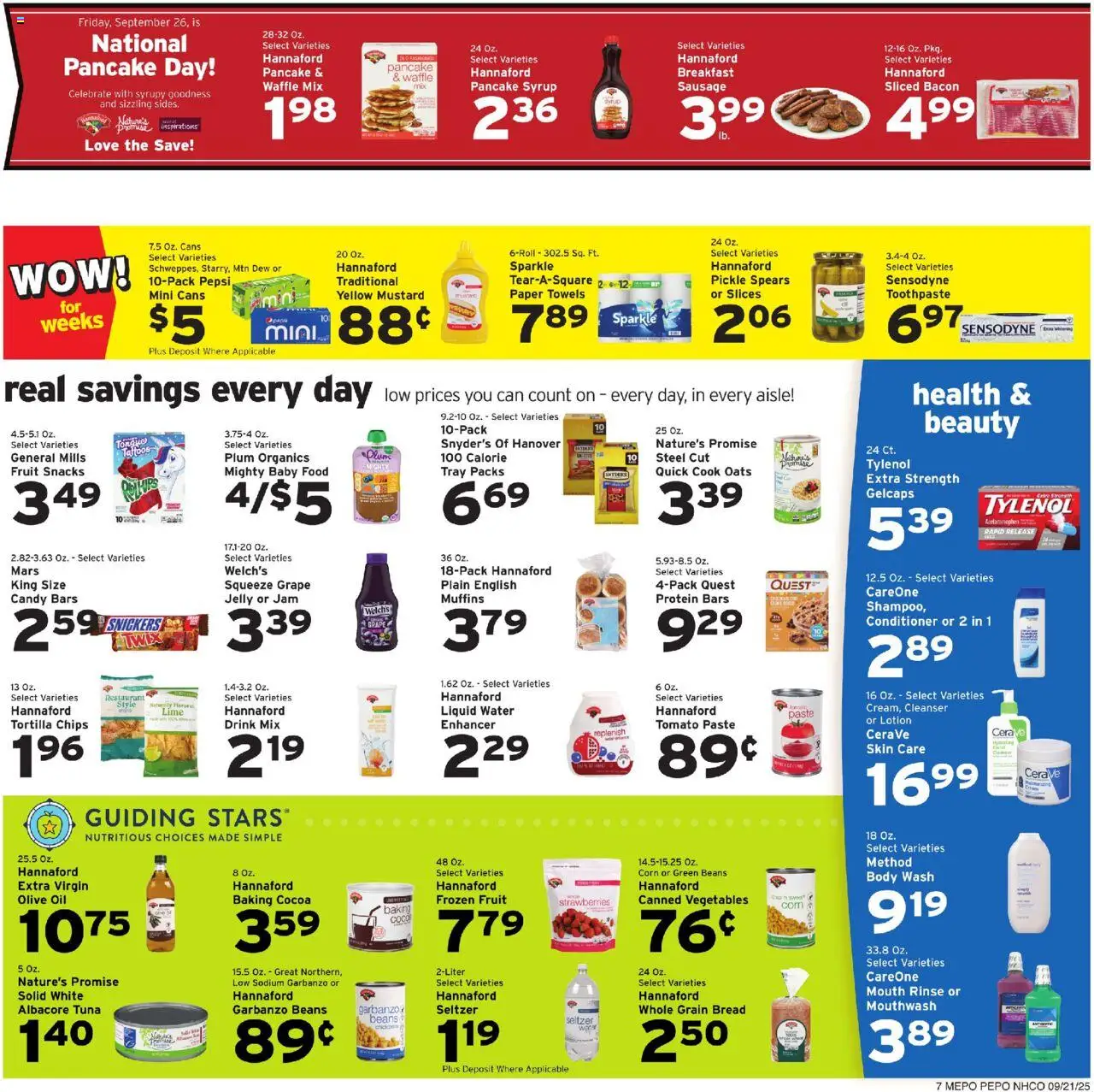 Hannaford Weekly Ad - valid from 21.09.2025 | Page: 7 | Products: Toothpaste, Body Wash, Baby food, Vegetables