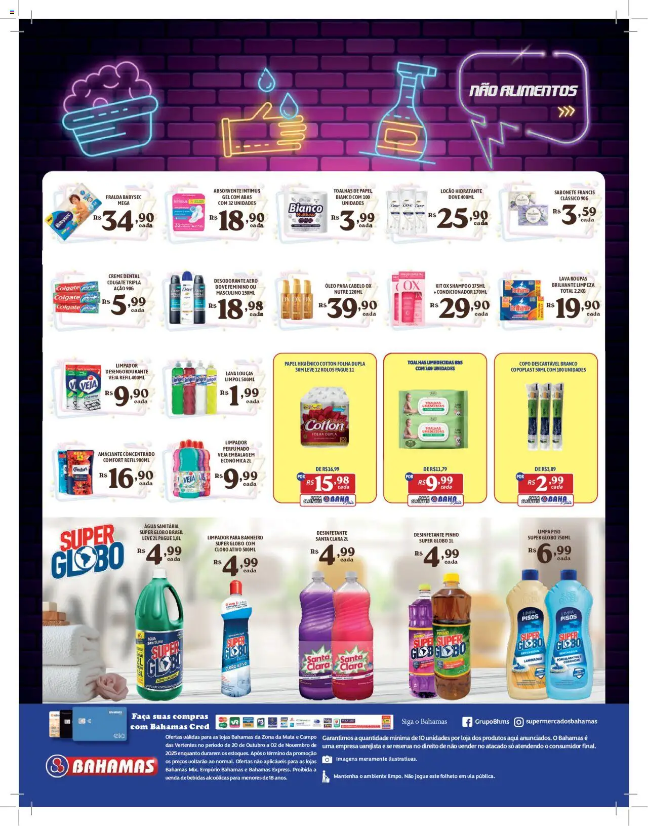 Bahamas Supermercados Folheto - válido de 20.10.2025 | Página: 8 | Produtos: Limpa piso, Óleo para cabelo, Faca, Dove