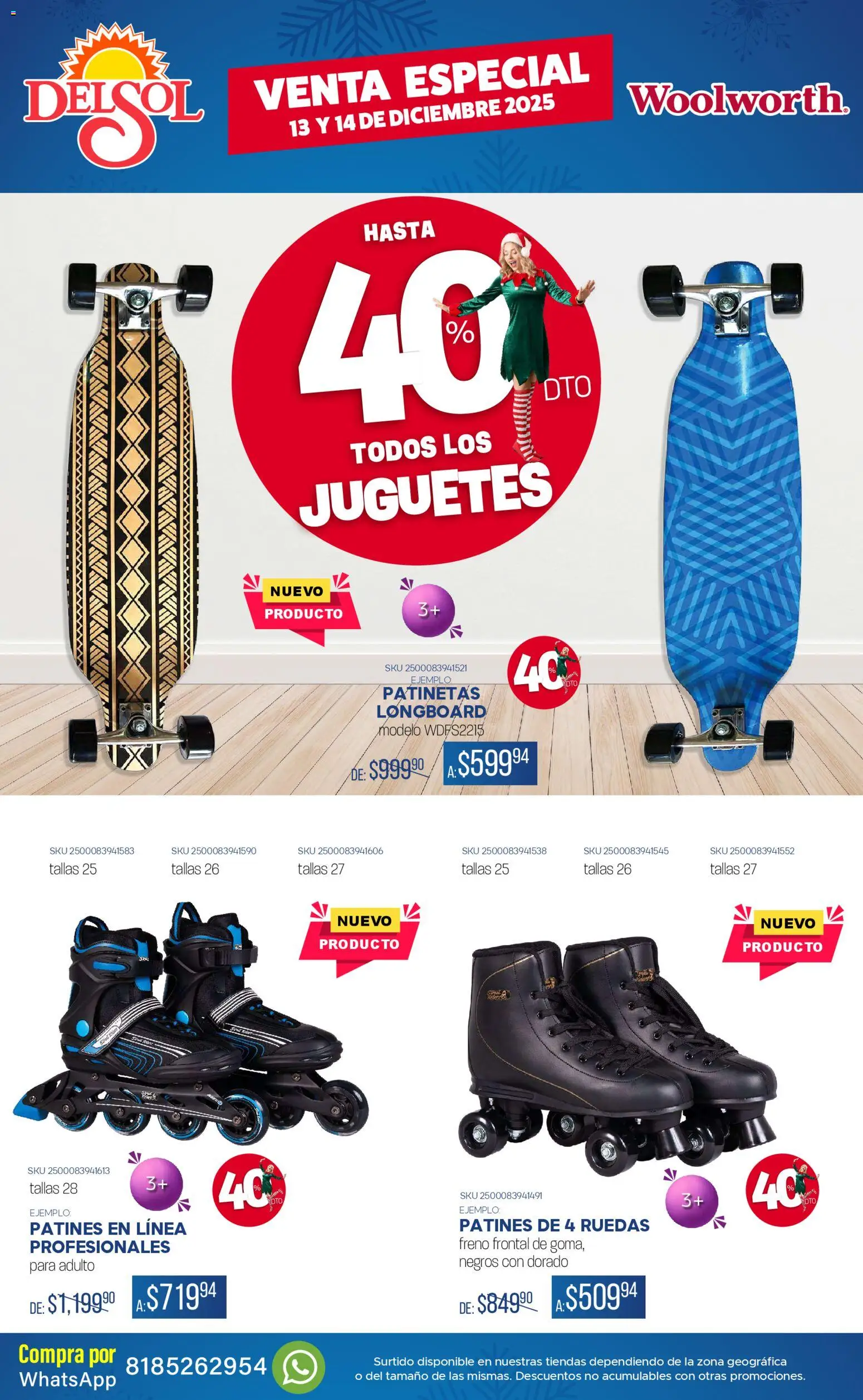 Nuevas ofertas de Del Sol y Woolworth válidas en toda la República Mexicana desde el 13.12.2025. ¡Encuentra las mejores ofertas en Del Sol y Woolworth catálogo Venta Especial de Navidad ! | Página: 5