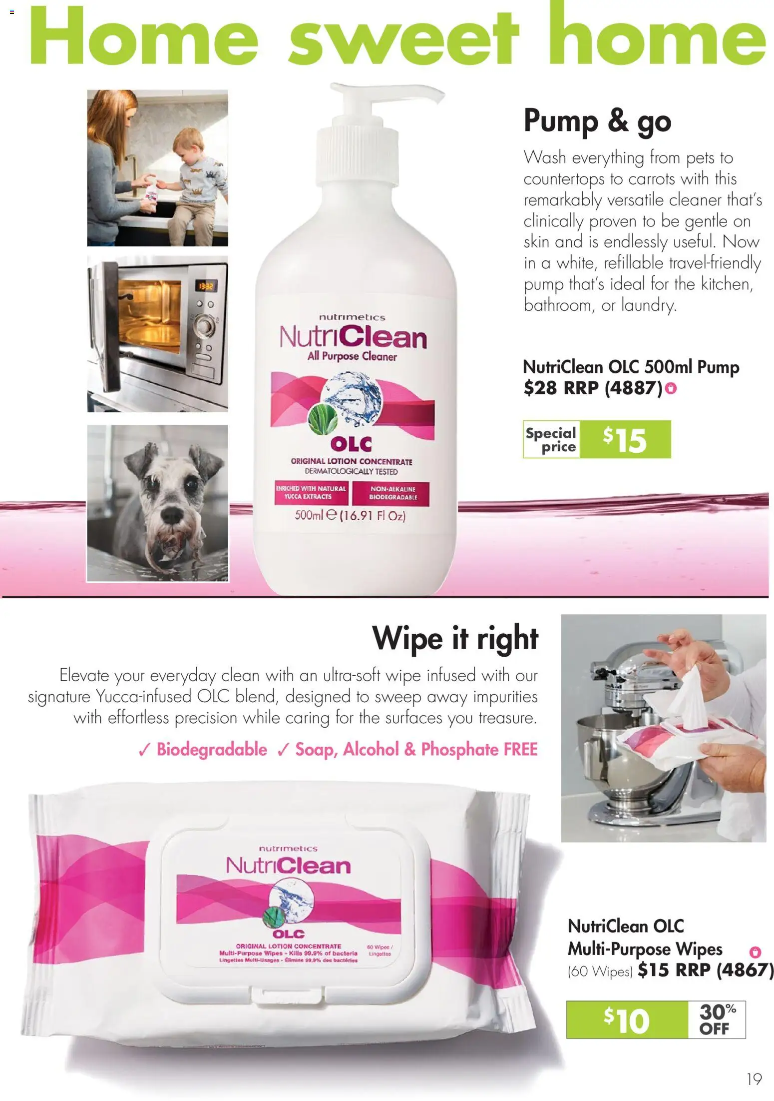 Nutrimetics catalogue - valid from 26.04.2026 | Page: 19 | Products: Cleaner, Lotion, Carrots, Multipurpose