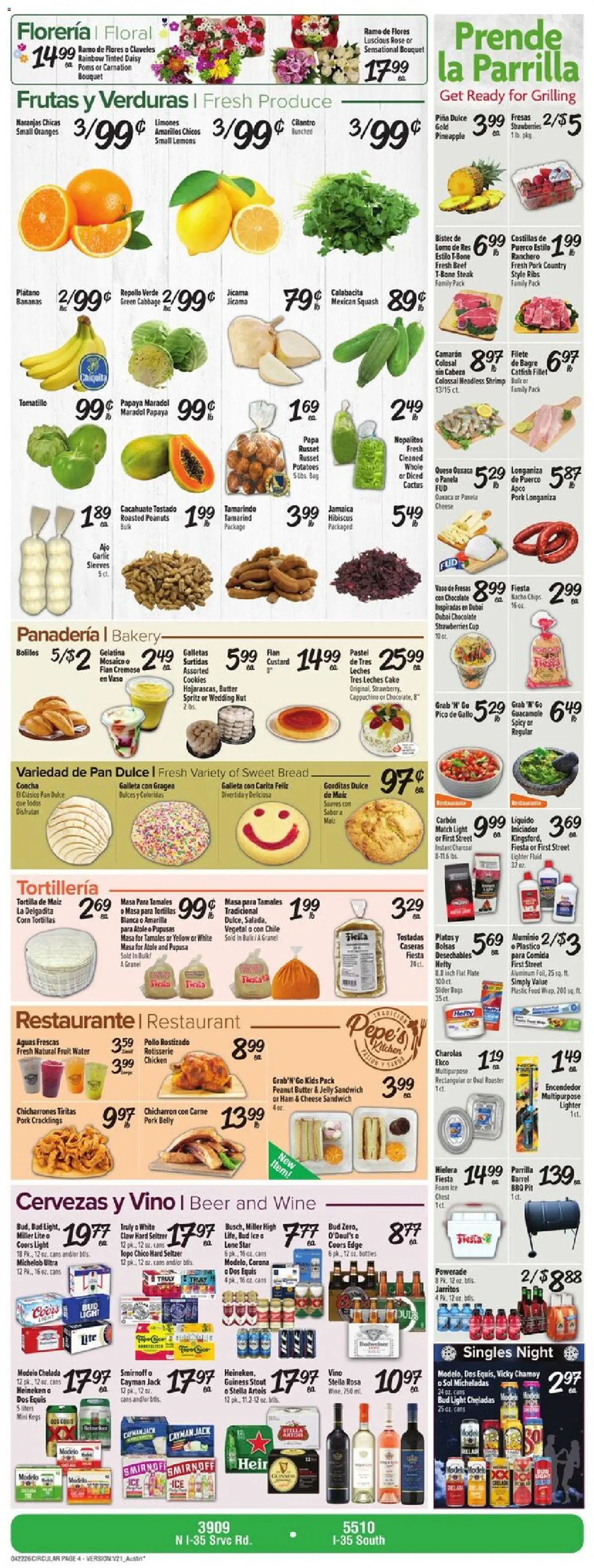 Fiesta Mart Weekly Ad - valid from 22.04.2026 | Page: 4 | Products: Corn, Pork, Garlic, Lighter