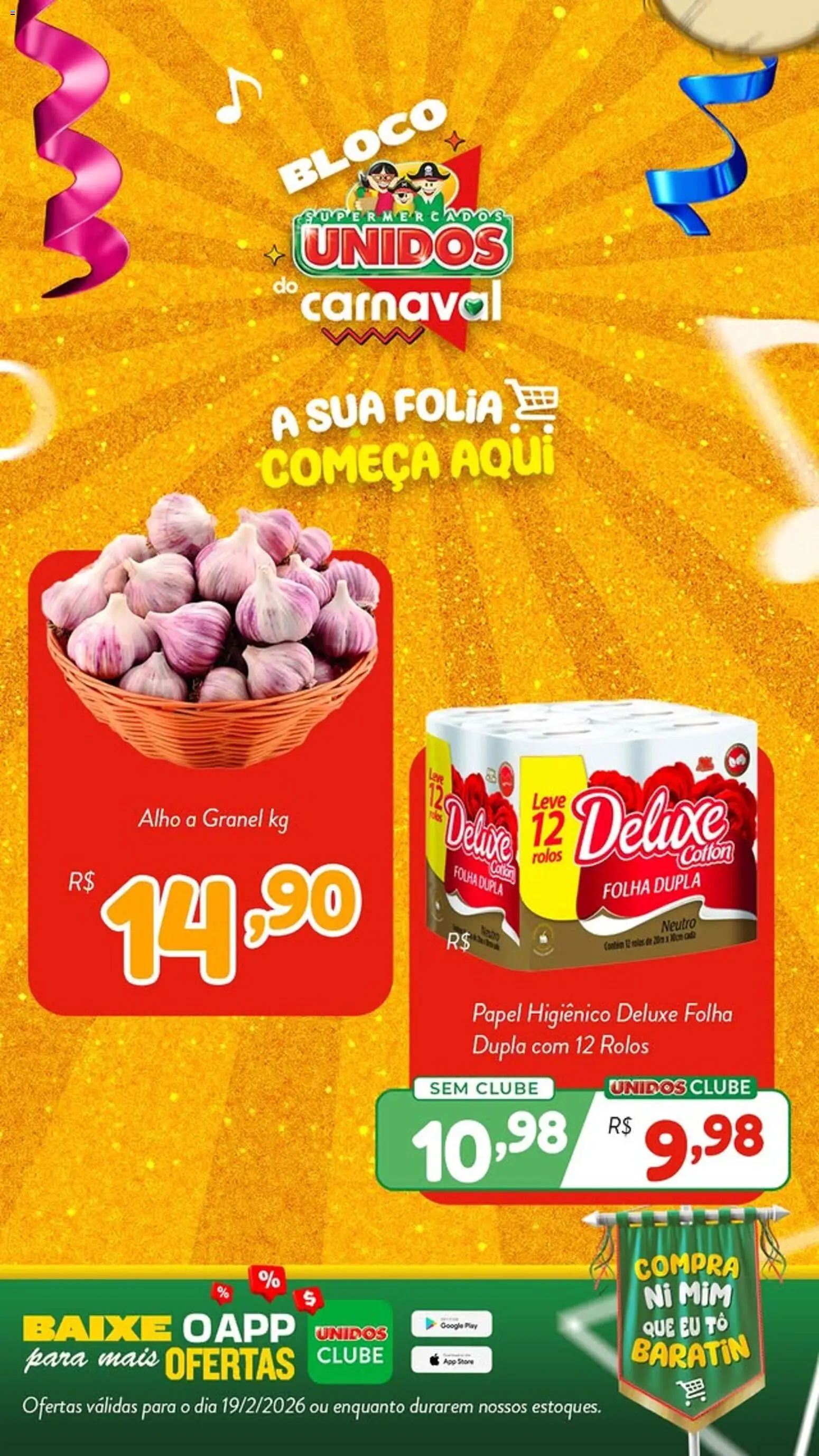 Supermercados Unidos Folheto - válido de 19.02.2026 | Página: 3 | Produtos: Alho, Papel higiênico