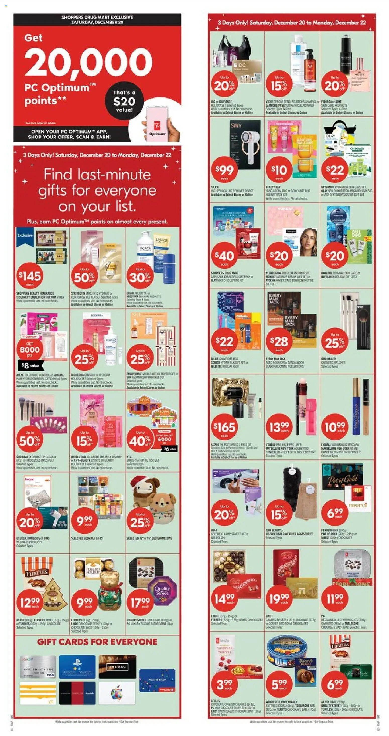 Shoppers flyer valid from 20.12.2025 | Page: 1 | Products: Bag, Lip gloss, Shampoo, Milk