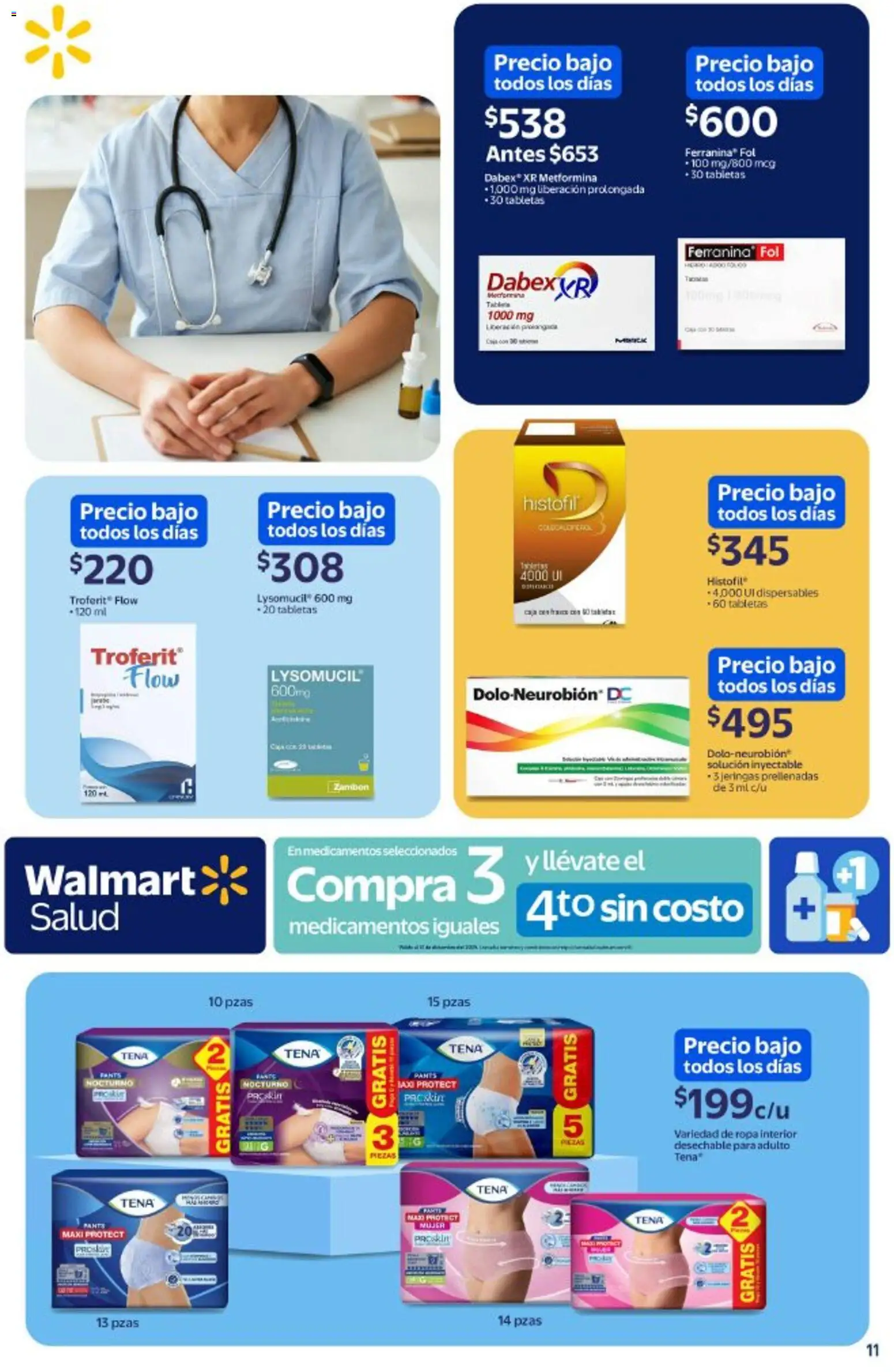 Nuevas ofertas de Walmart válidas en toda la República Mexicana desde el 20.11.2025. ¡Encuentra las mejores ofertas en Walmart folleto Precios bajos todos los días! | Página: 11 | Productos: Ropa, Ropa interior, Pants