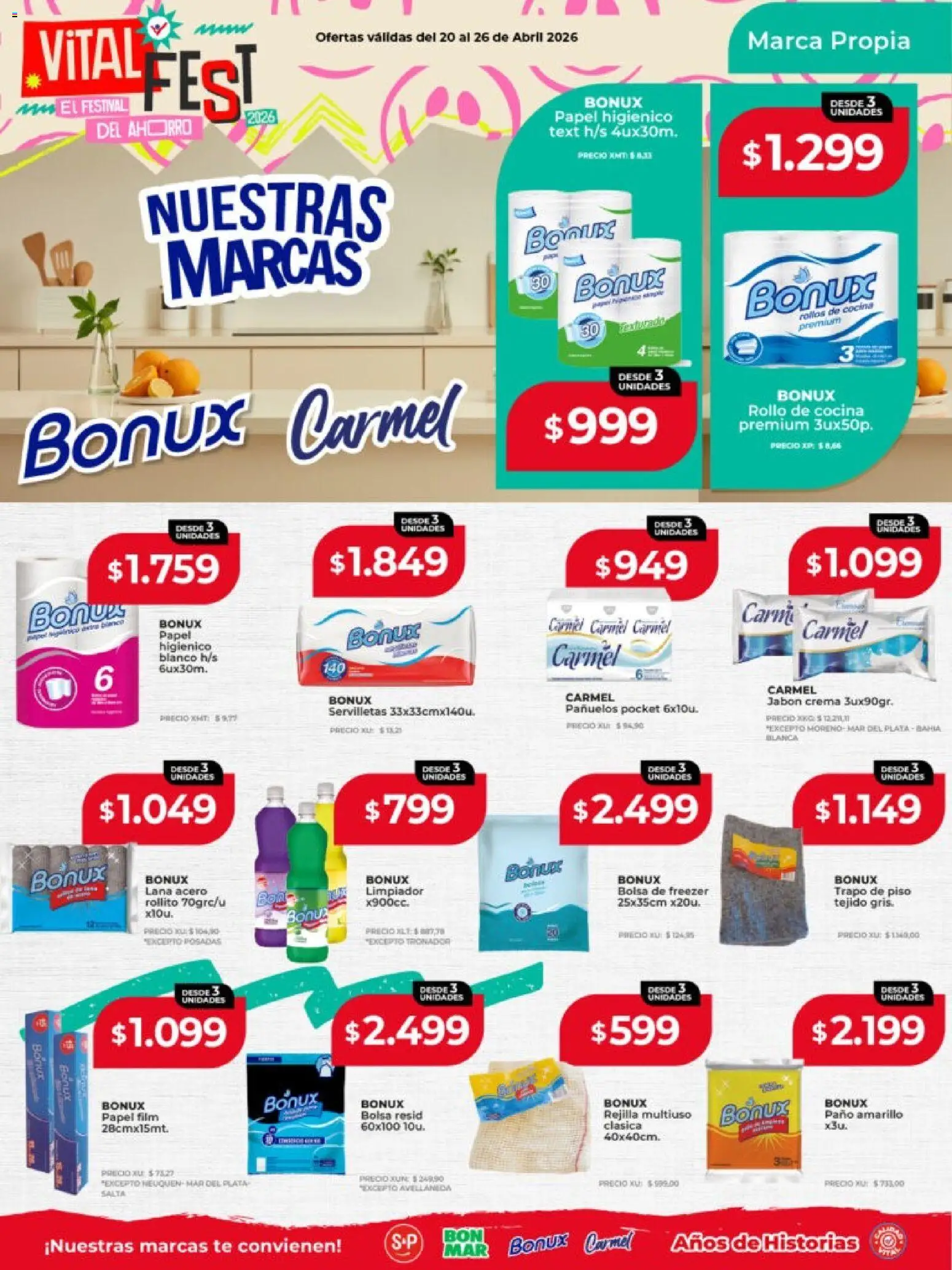 Vital - Ofertas │ válido desde el 20.04.2026 | Página: 21 | Productos: Trapo de piso, Servilletas, Rejilla, Crema