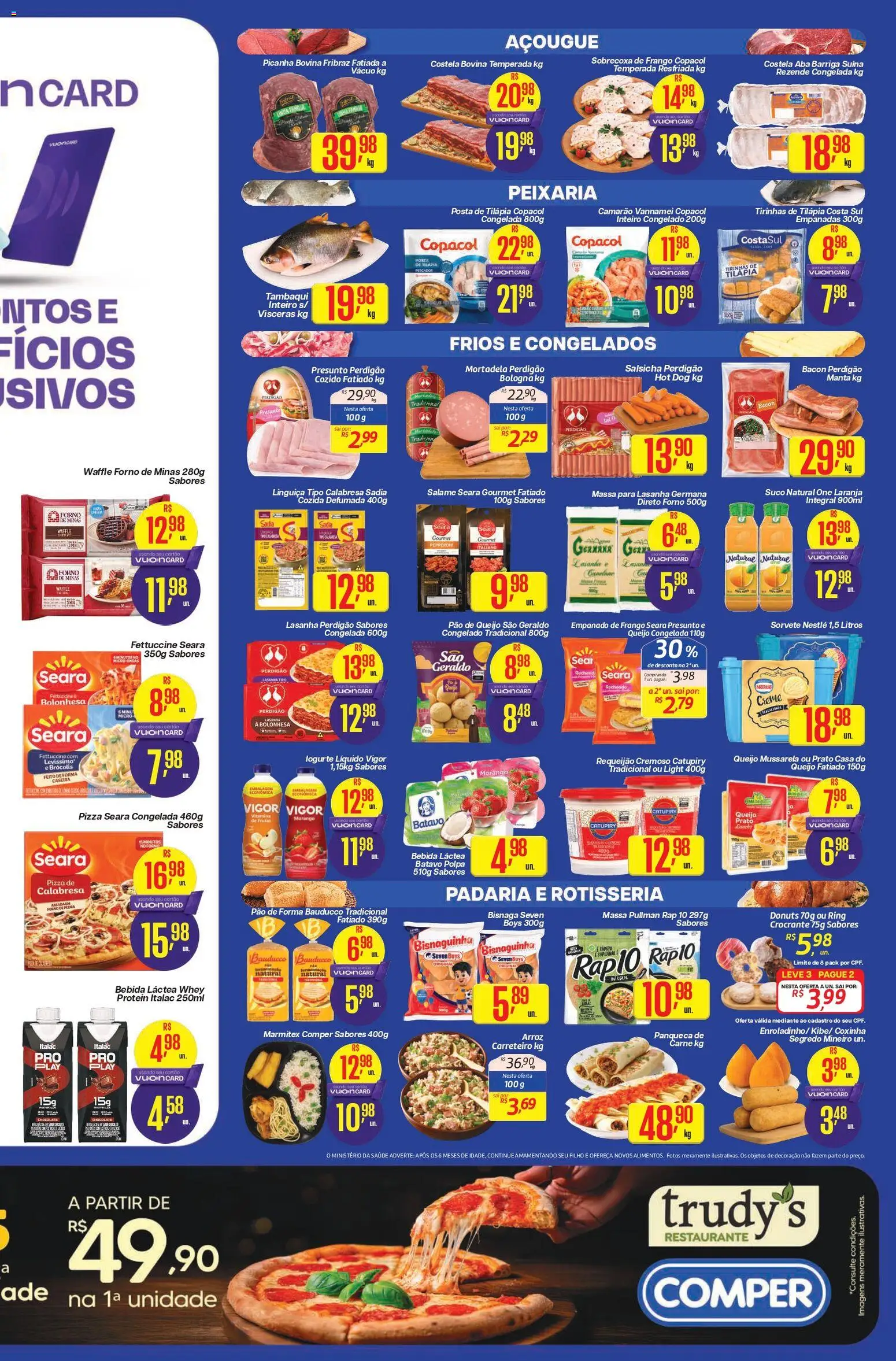 Comper Folheto - válido de 06.04.2026 | Página: 3 | Produtos: Salsicha, Tilápia, Lasanha, Bebida