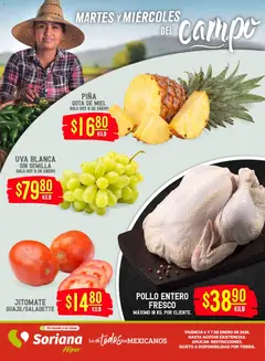 Vista previa de Soriana - Martes y Miércoles del Campo Híper: Ags, Nay, Jal, Qro, Col, Mich, Gto, Hgo, Tlax, Mor, Pue, Gro, Oax, Edo. de Mex, Valle de M, nuevo folleto de la tienda, válido en México a partir del 06.01.2026