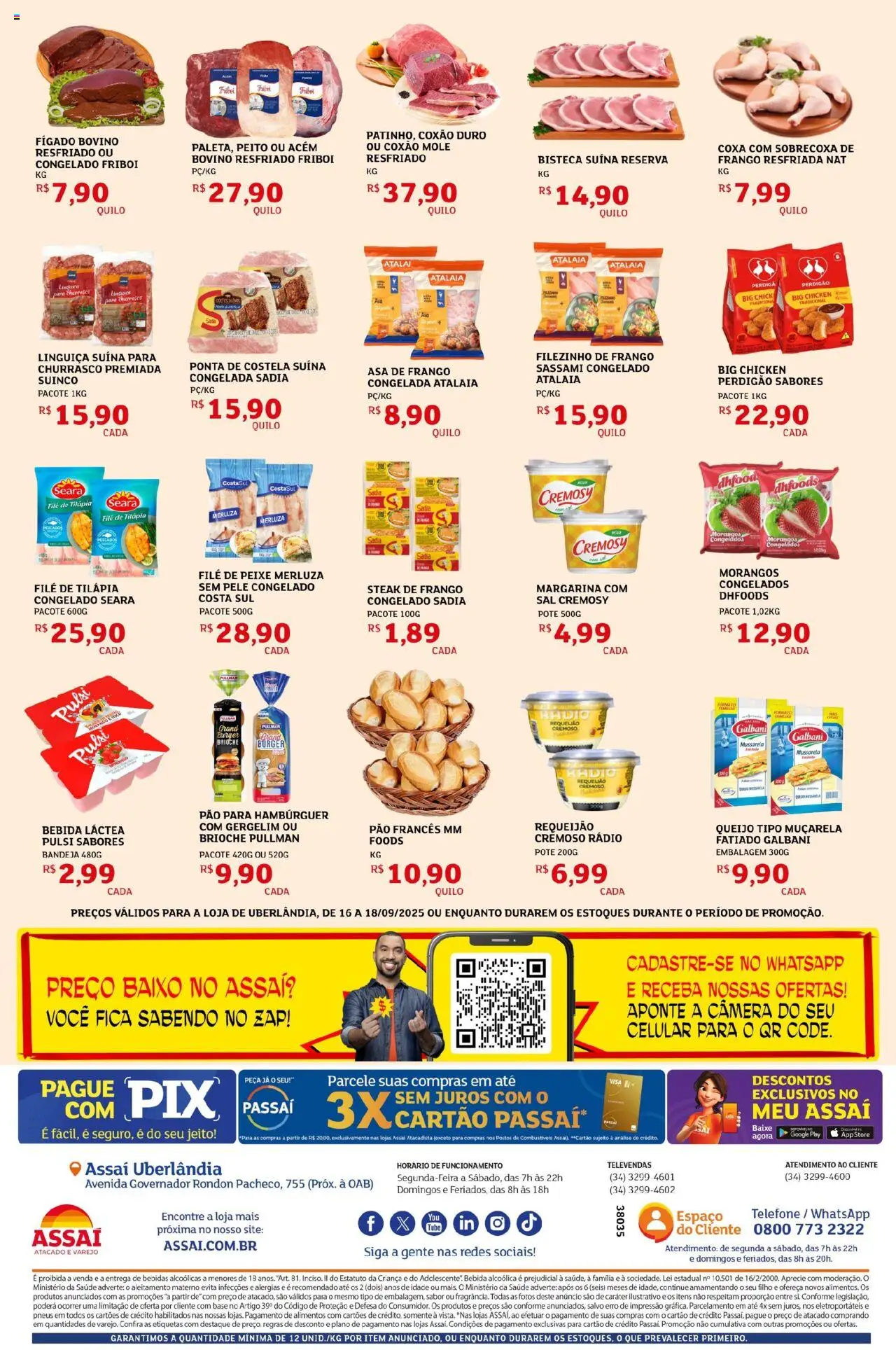 Assaí Atacadista Folheto - válido de 16.09.2025 | Página: 2 | Produtos: Acém, Queijo, Base, Sal