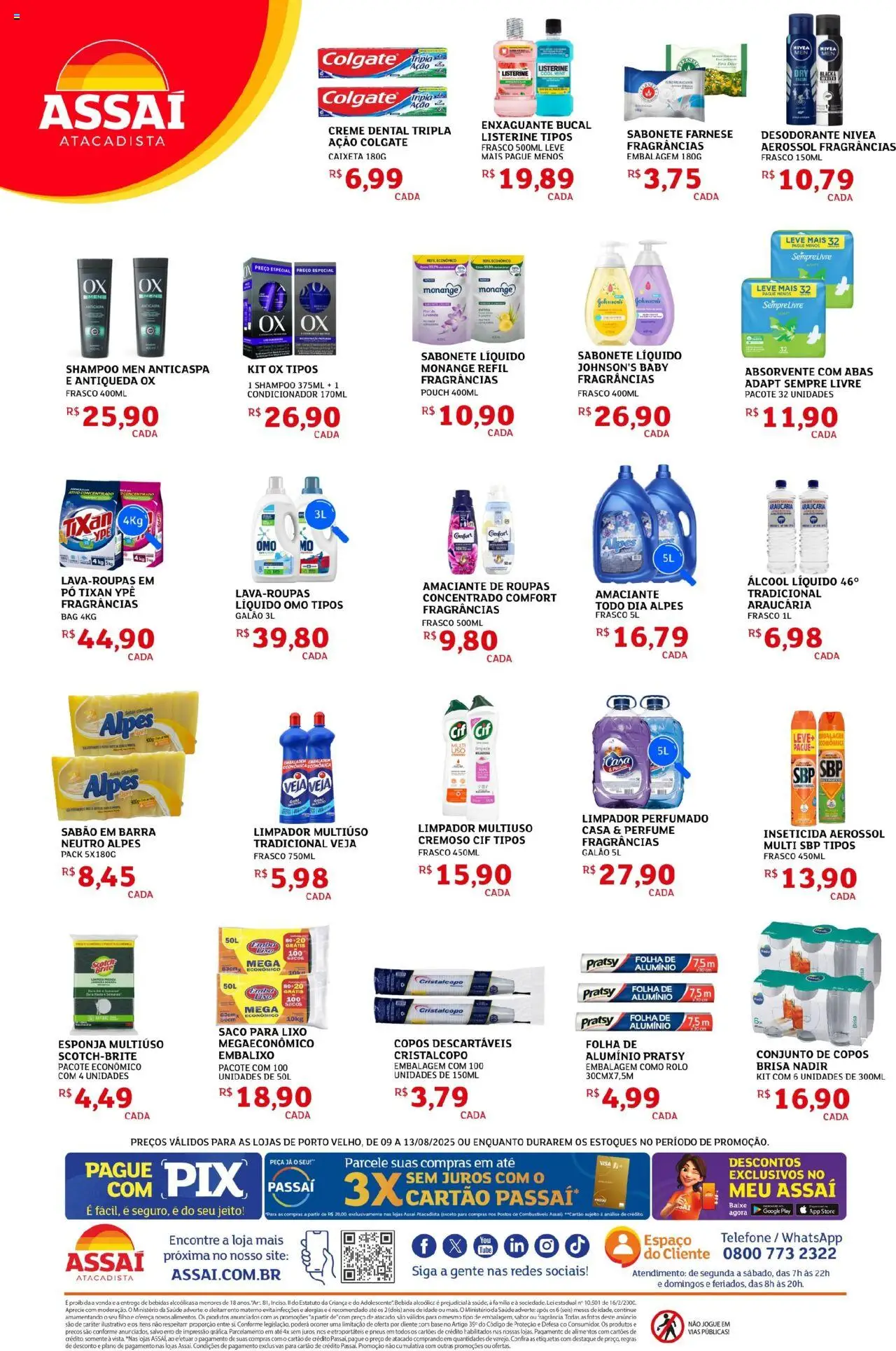 Assaí Atacadista Folheto - válido de 09.08.2025 | Página: 4 | Produtos: Shampoo, Sabão, Sabonete, Copos