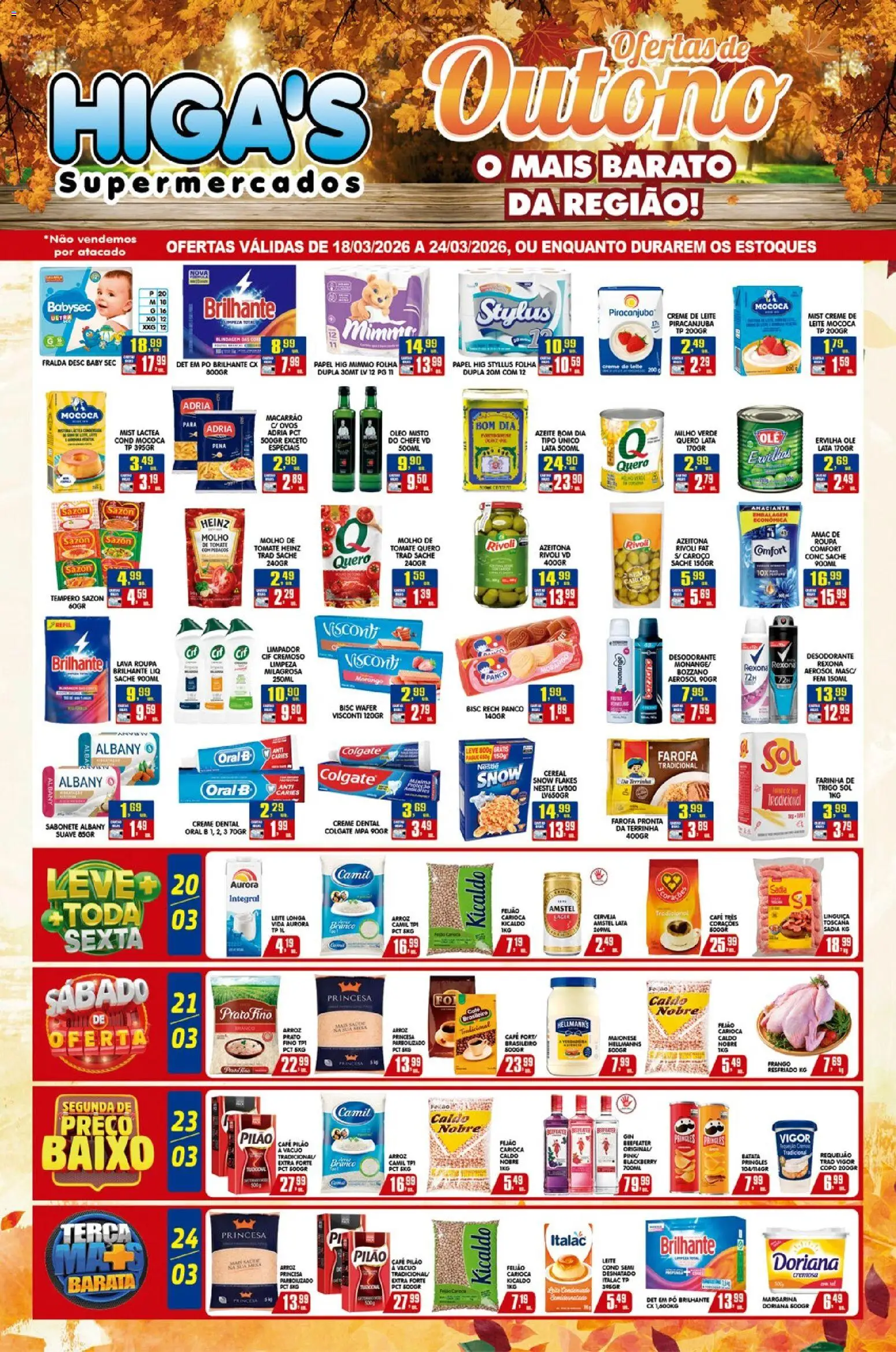 Higa's Supermercado Folheto - válido de 18.03.2026 | Página: 1 | Produtos: Feijão, Café pilão, Batata, Amaciante