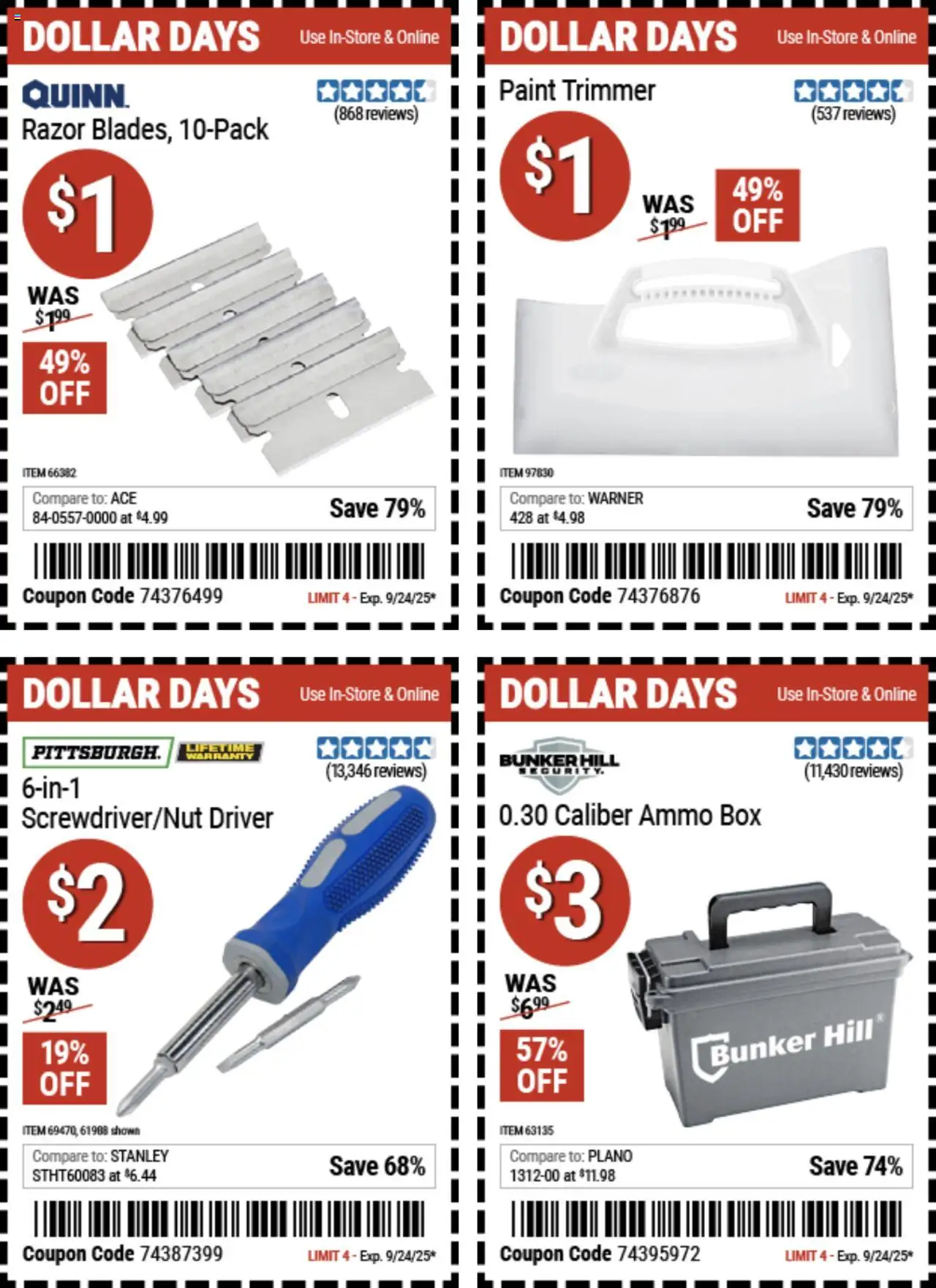 Harbor Freight Dollar Days - valid from 11.09.2025 | Page: 5 | Products: Trimmer, Box, Ammo