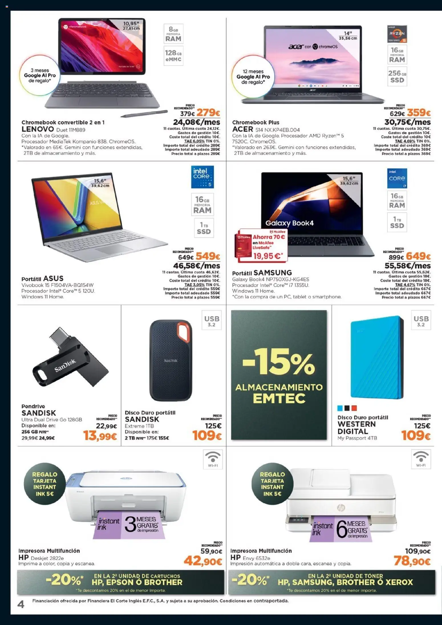 Nuevas ofertas de El Corte Inglés válidas en toda la República Mexicana desde el 03.11.2025. ¡Encuentra las mejores ofertas en El Corte Inglés Black Friday! | Página: 4 | Productos: Tablet, Impresora, Disco, Toner