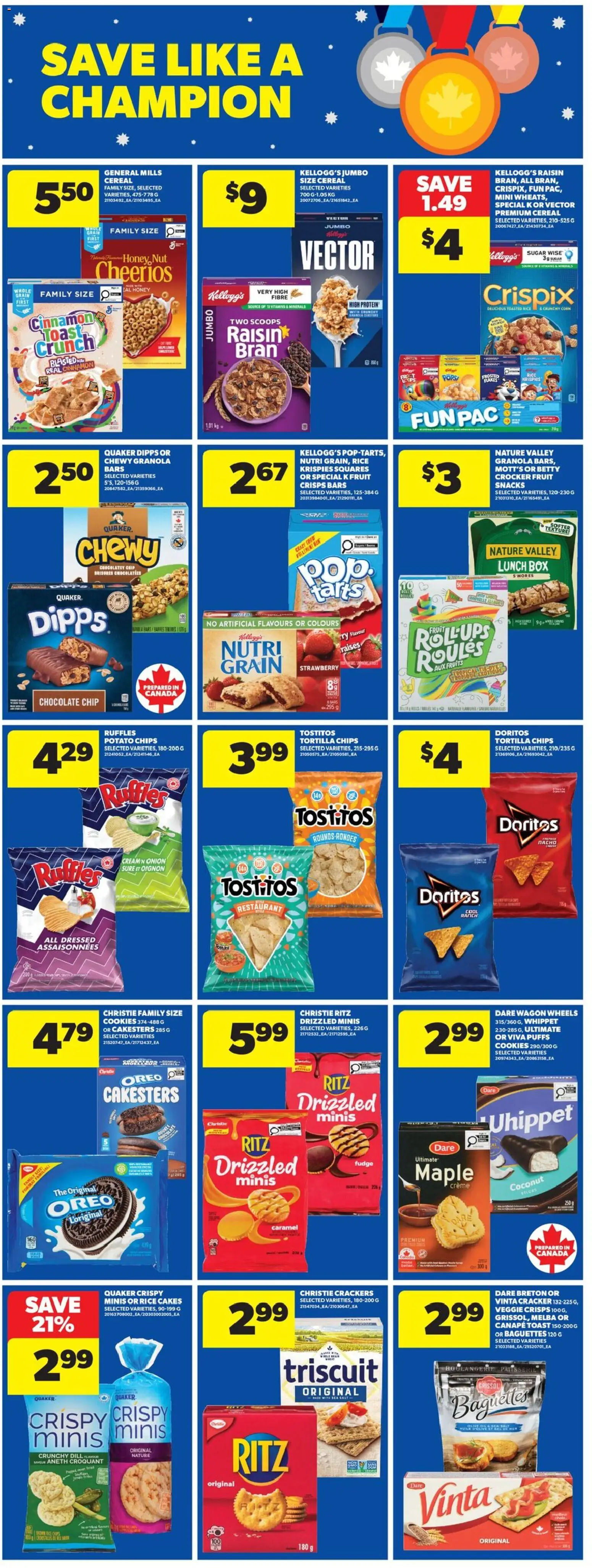 Real Canadian Superstore flyer valid from 19.02.2026 | Page: 9 | Products: Rice, Chips, Cookies, Flakes