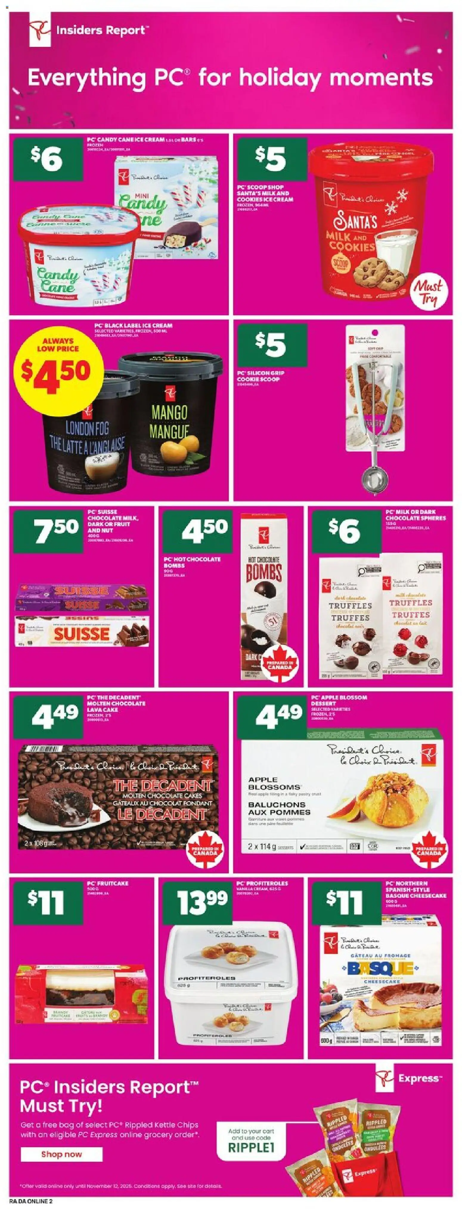 Atlantic Superstore flyer valid from 06.11.2025 | Page: 9 | Products: Chips, Cookies, Ice cream, Milk