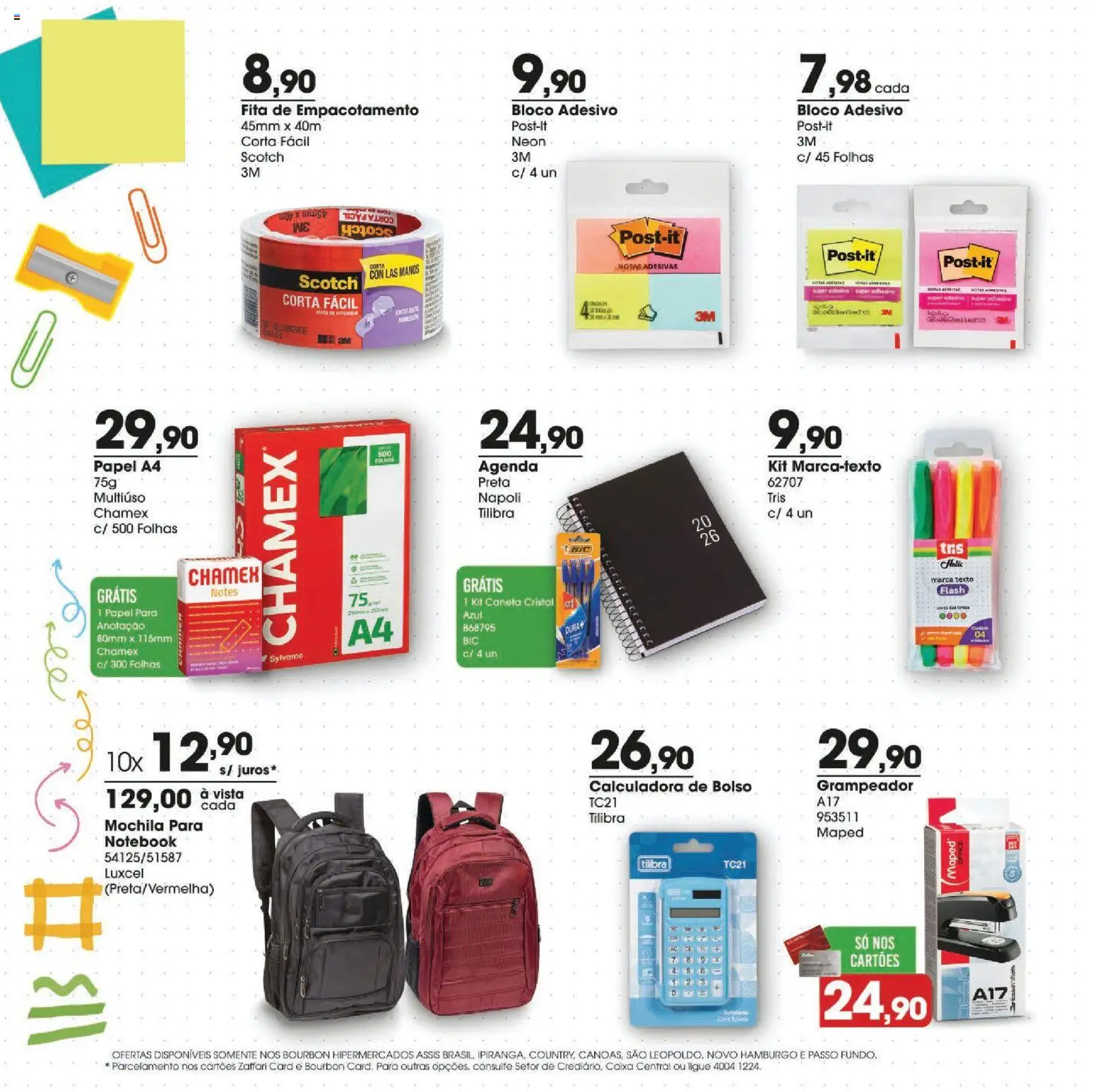 Zaffari Folheto - válido de 29.01.2026 | Página: 8 | Produtos: Caneta, Marca texto, Grampeador, Caixa