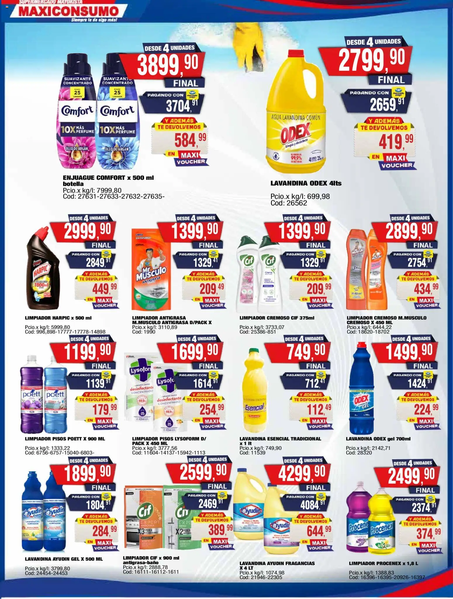 Maxiconsumo ofertas │ válido desde el 24.11.2025 | Página: 23 | Productos: Lavandina, Perfume, Té, Limpiador