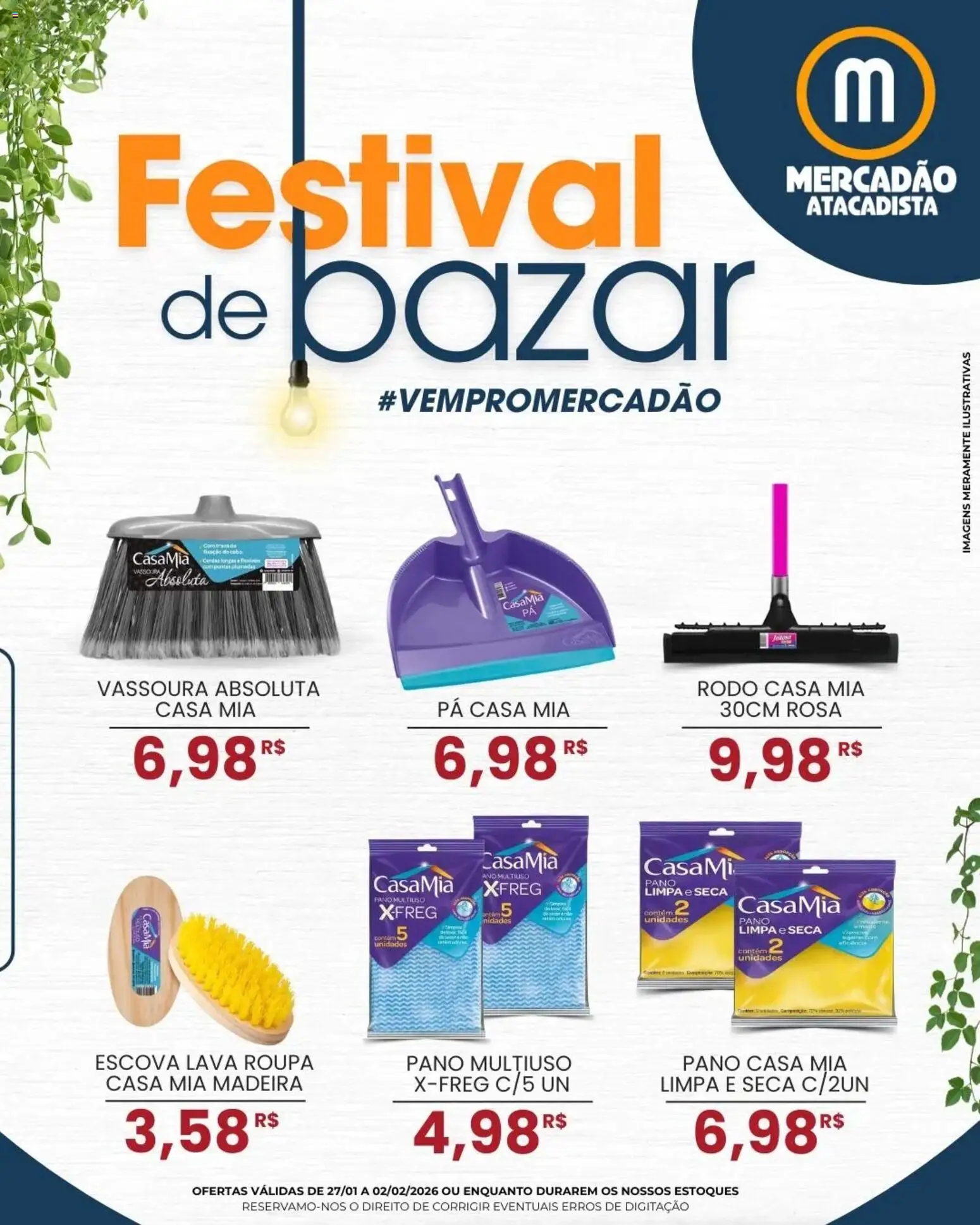 Mercadão Atacadista Folheto - válido de 27.01.2026 | Página: 1 | Produtos: Pó, Escova, Cabo, Rodo