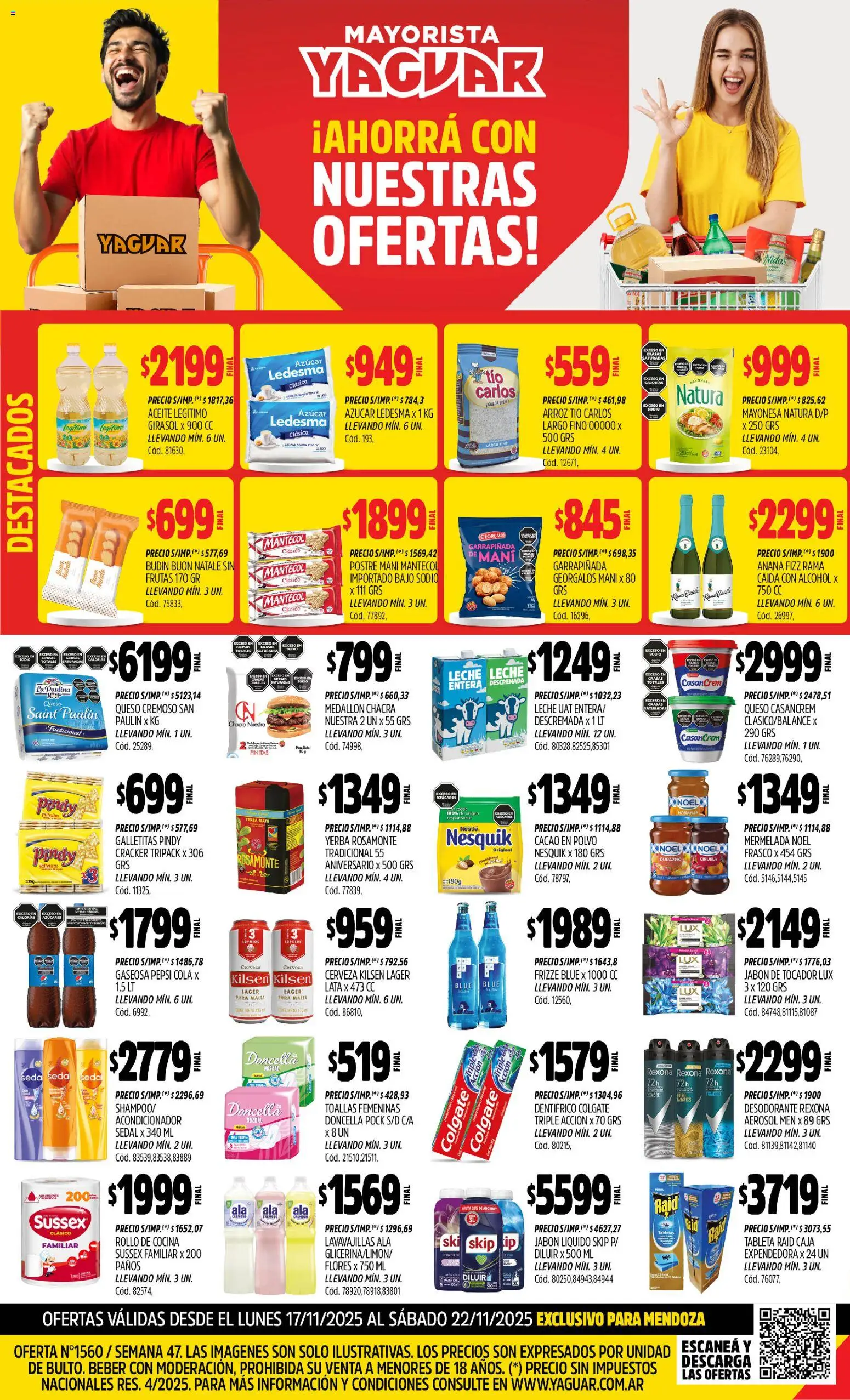 Yaguar - Mendoza │ válido desde el 17.11.2025 | Página: 1 | Productos: Jabón líquido, Budín, Gaseosa, Acondicionador