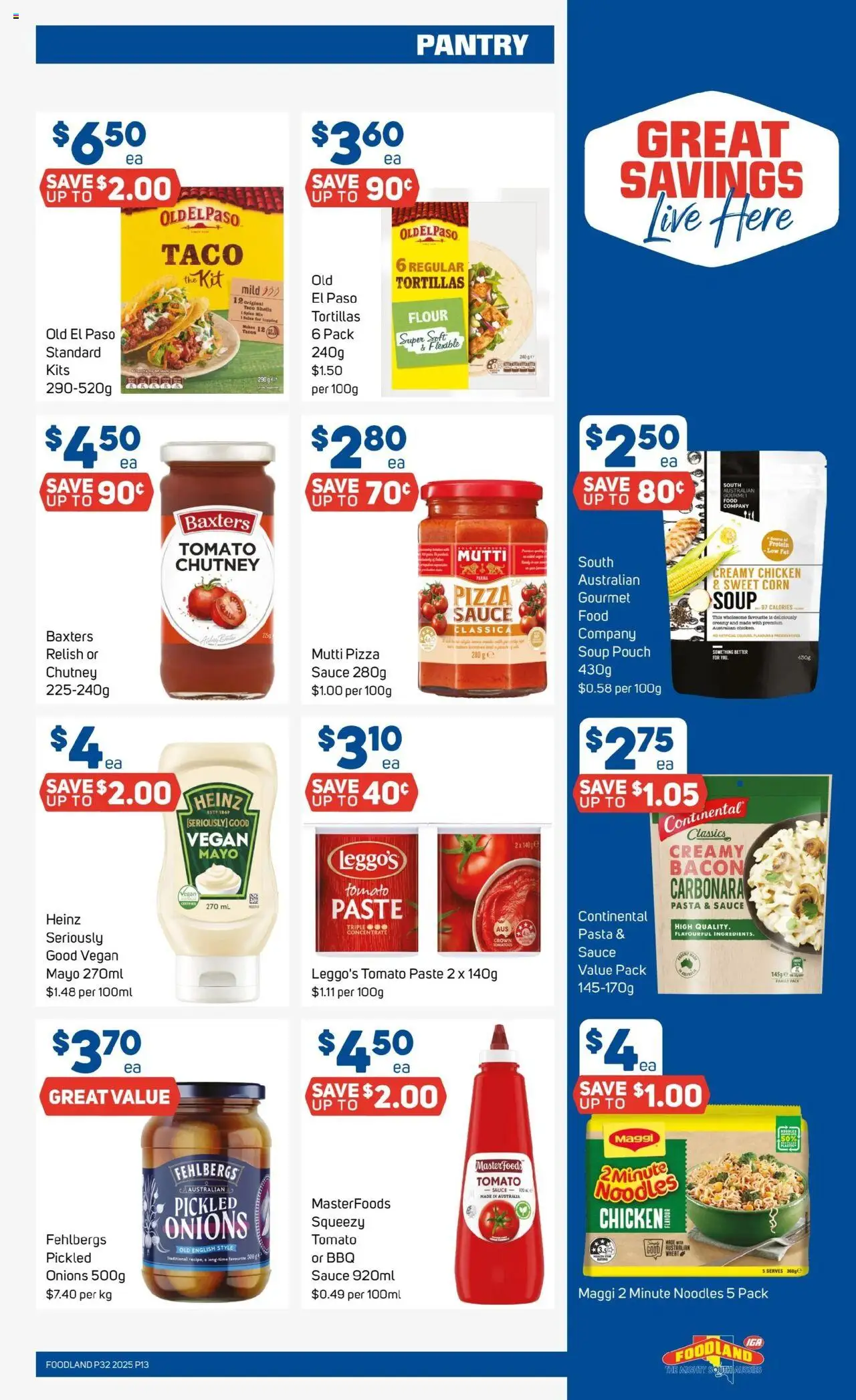 Foodland catalogue - valid from 06.08.2025 | Page: 13 | Products: Bacon, Chicken, Pasta, Onions