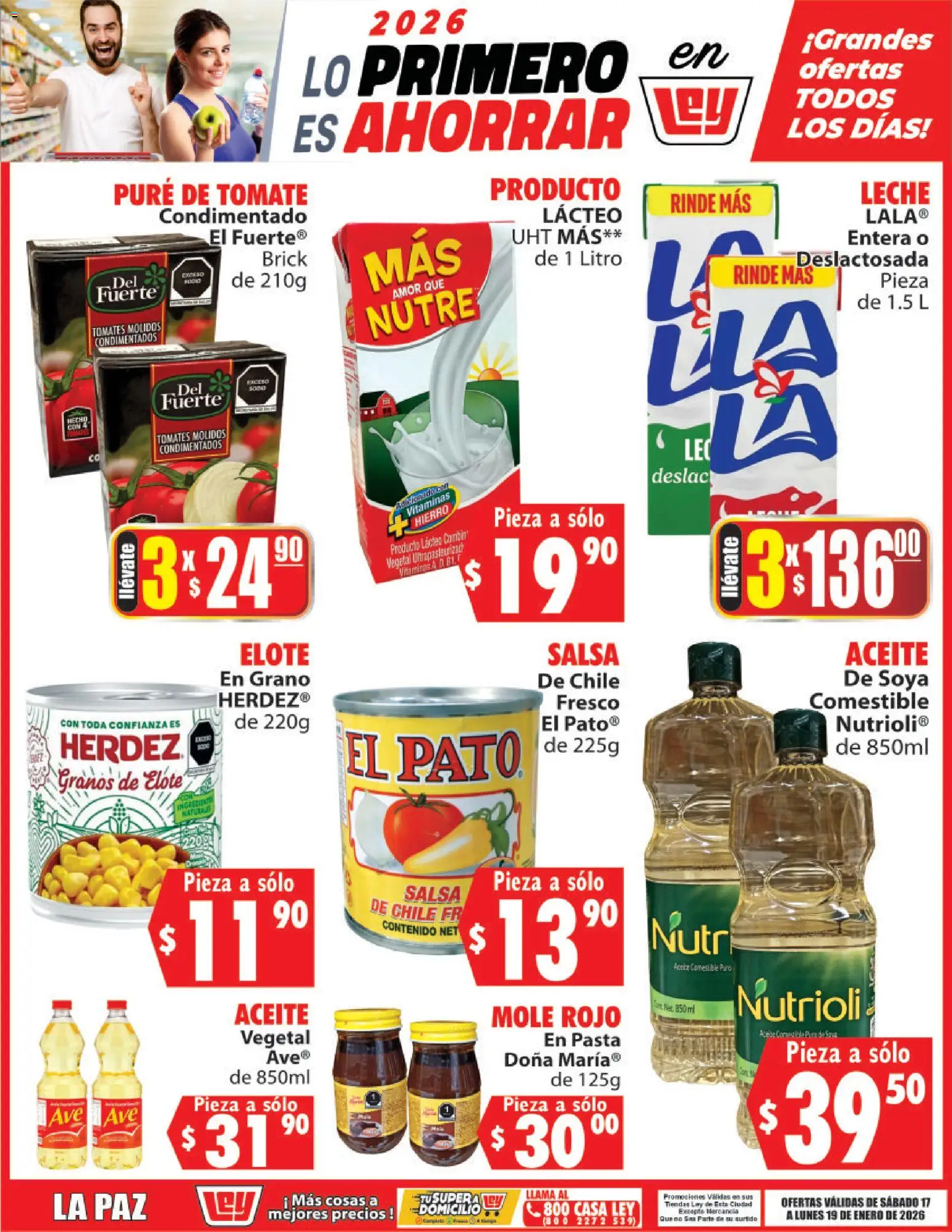 Nuevas ofertas de Casa Ley válidas en toda la República Mexicana desde el 17.01.2026. ¡Encuentra las mejores ofertas en Casa Ley folleto Lo Primero Es Ahorrar! | Página: 2 | Productos: Tomate, Leche, Pasta, Vitaminas