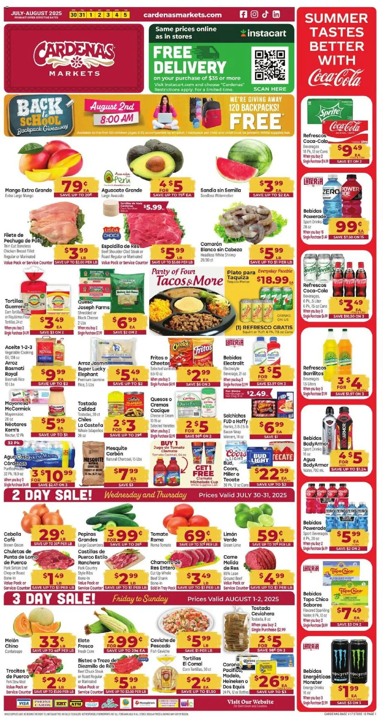 Cardenas Weekly Ad - valid from 30.07.2025 | Page: 1 | Products: Corn, Cheese, Mayonnaise, Watermelon