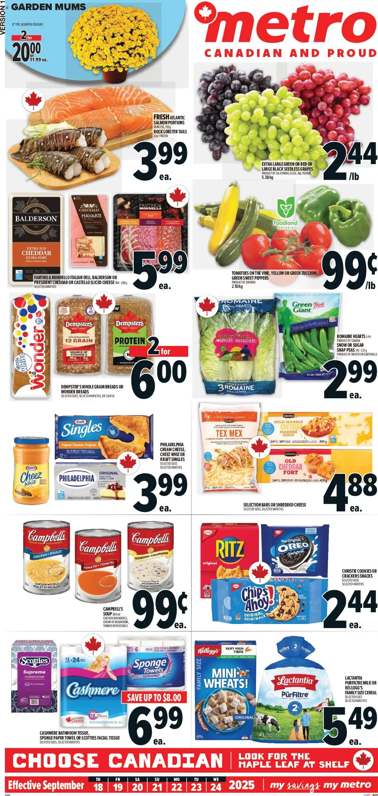 Metro flyer valid from 18.09.2025 | Page: 2 | Products: Shelf, Milk, Chicken, Tomatoes
