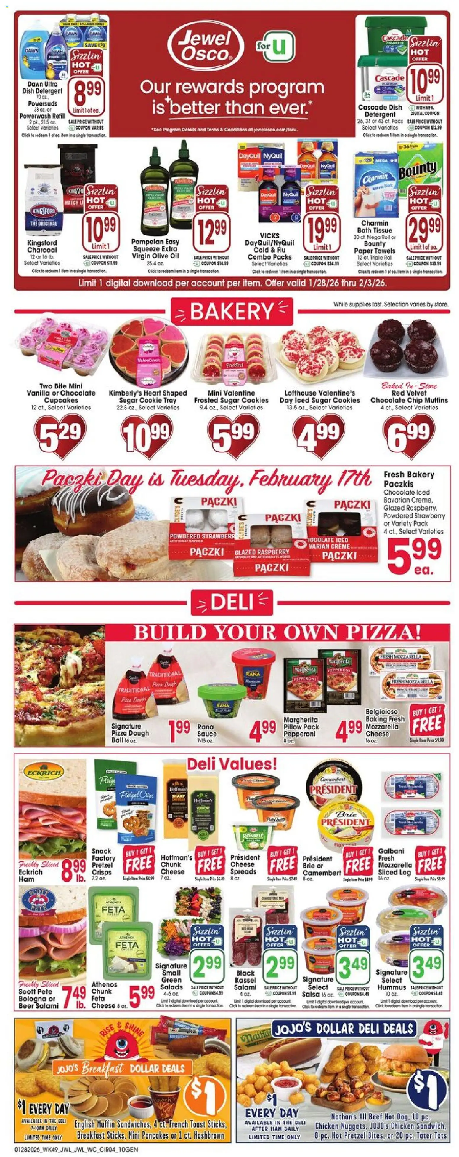 Jewel Osco Weekly Ad - IL - valid from 28.01.2026 | Page: 4 | Products: Bakery, Pillow, Beef, Cookies