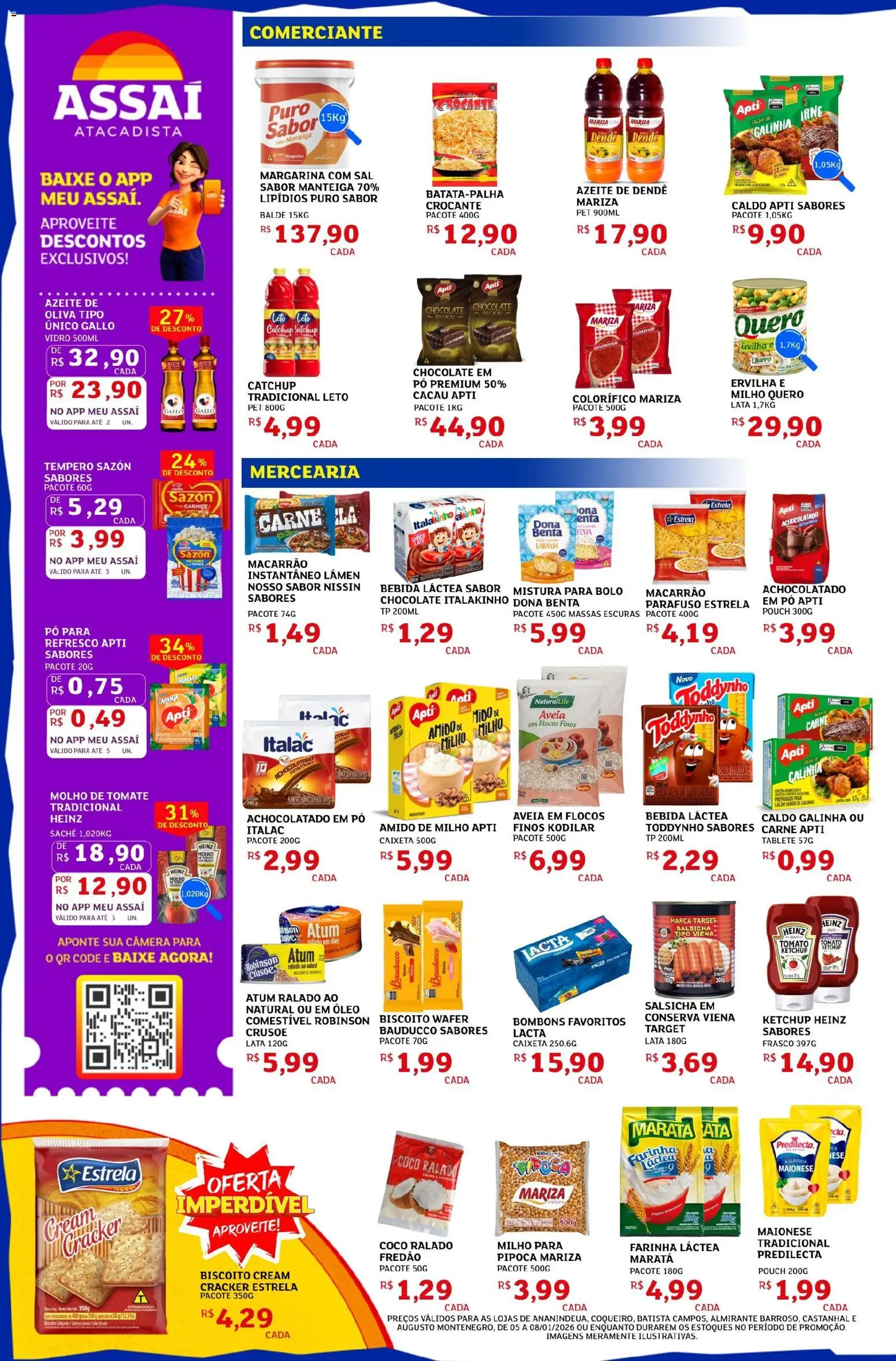 Assaí Atacadista Folheto - válido de 05.01.2026 | Página: 2 | Produtos: Refresco, Macarrão, Aveia, Pipoca