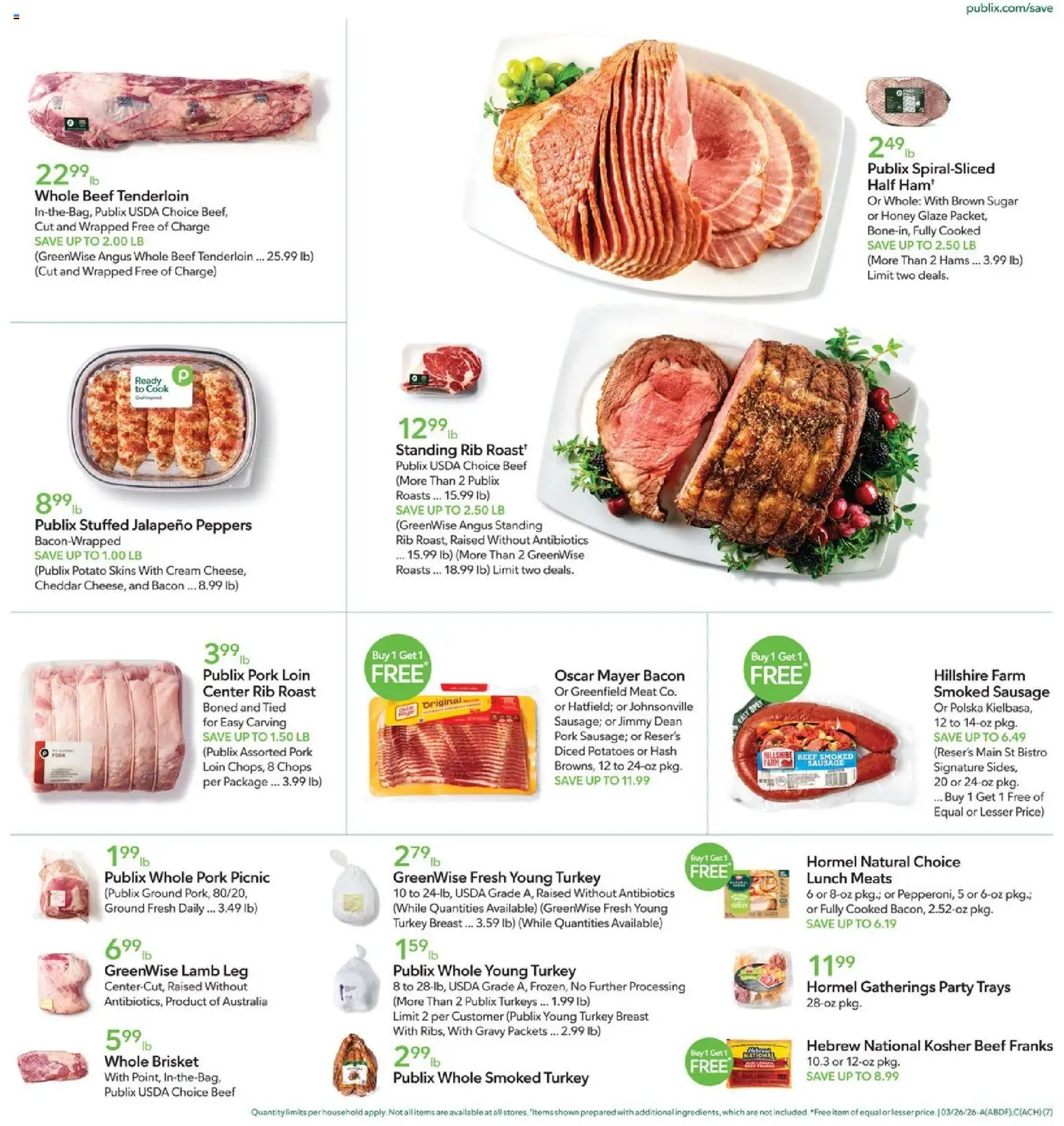Publix Weekly Ad - valid from 25.03.2026 | Page: 7 | Products: Jalapeno peppers, Pork, Beef, Potatoes
