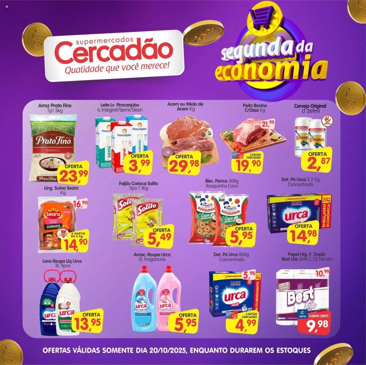 Cercadão Folheto - válido de 20.10.2025 | Página: 1 | Produtos: Coco, Pó, Cerveja, Rosquinha