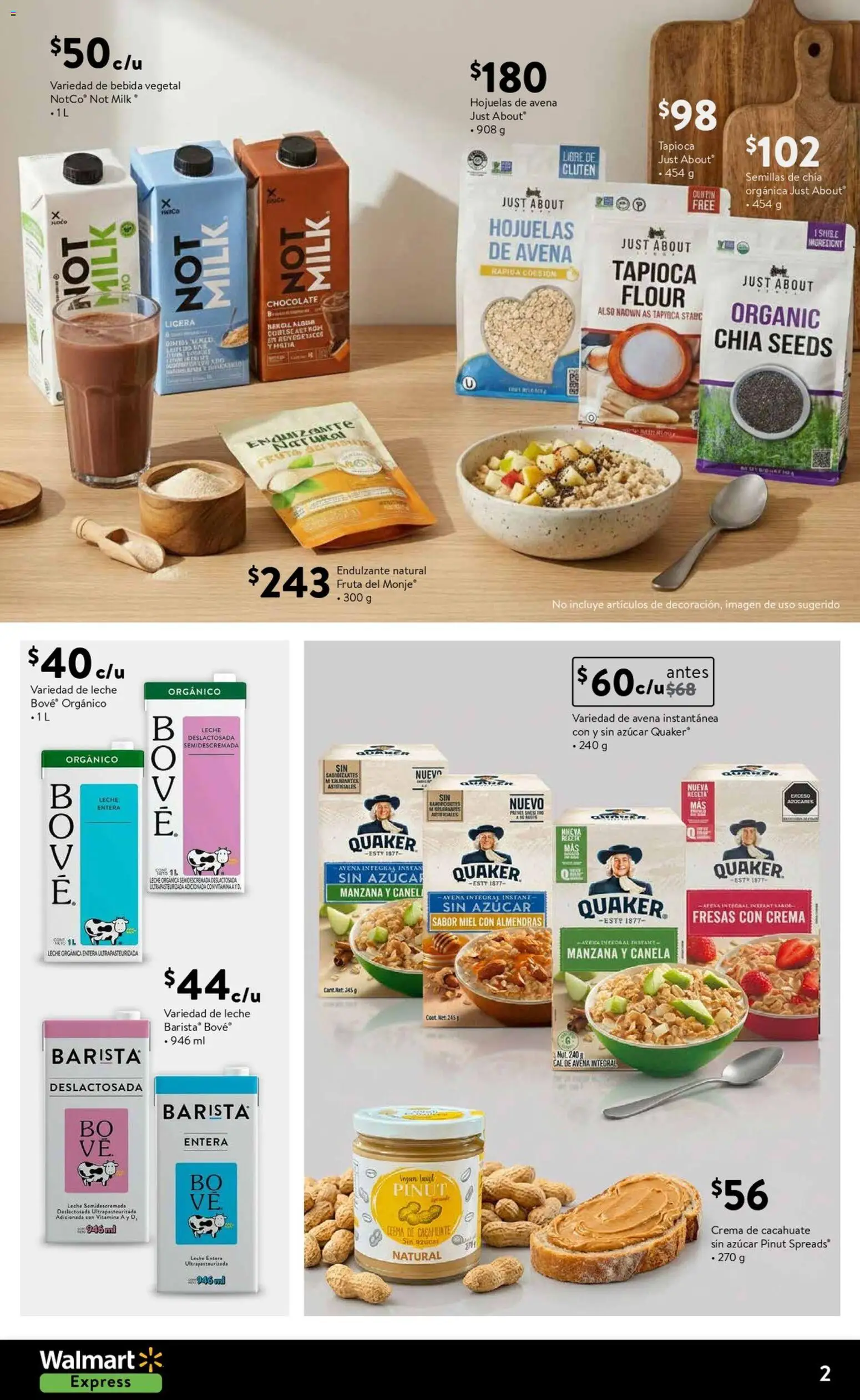 Nuevas ofertas de Walmart Express válidas en toda la República Mexicana desde el 01.01.2026. ¡Encuentra las mejores ofertas en Walmart Express folleto! | Página: 2 | Productos: Avena, Crema, Chocolate, Hojuelas