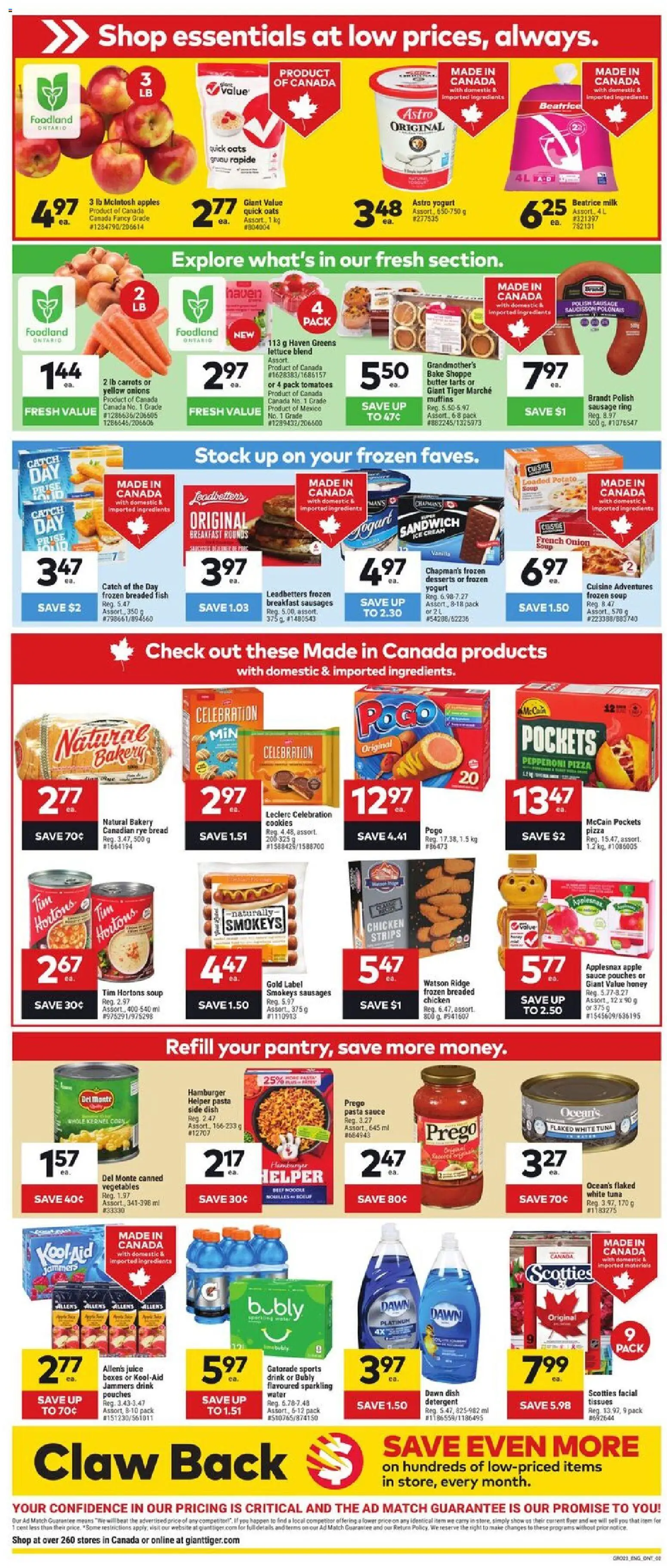 Giant Tiger flyer valid from 07.01.2026 | Page: 2 | Products: Ice cream, Yogurt, Pizza, Juice