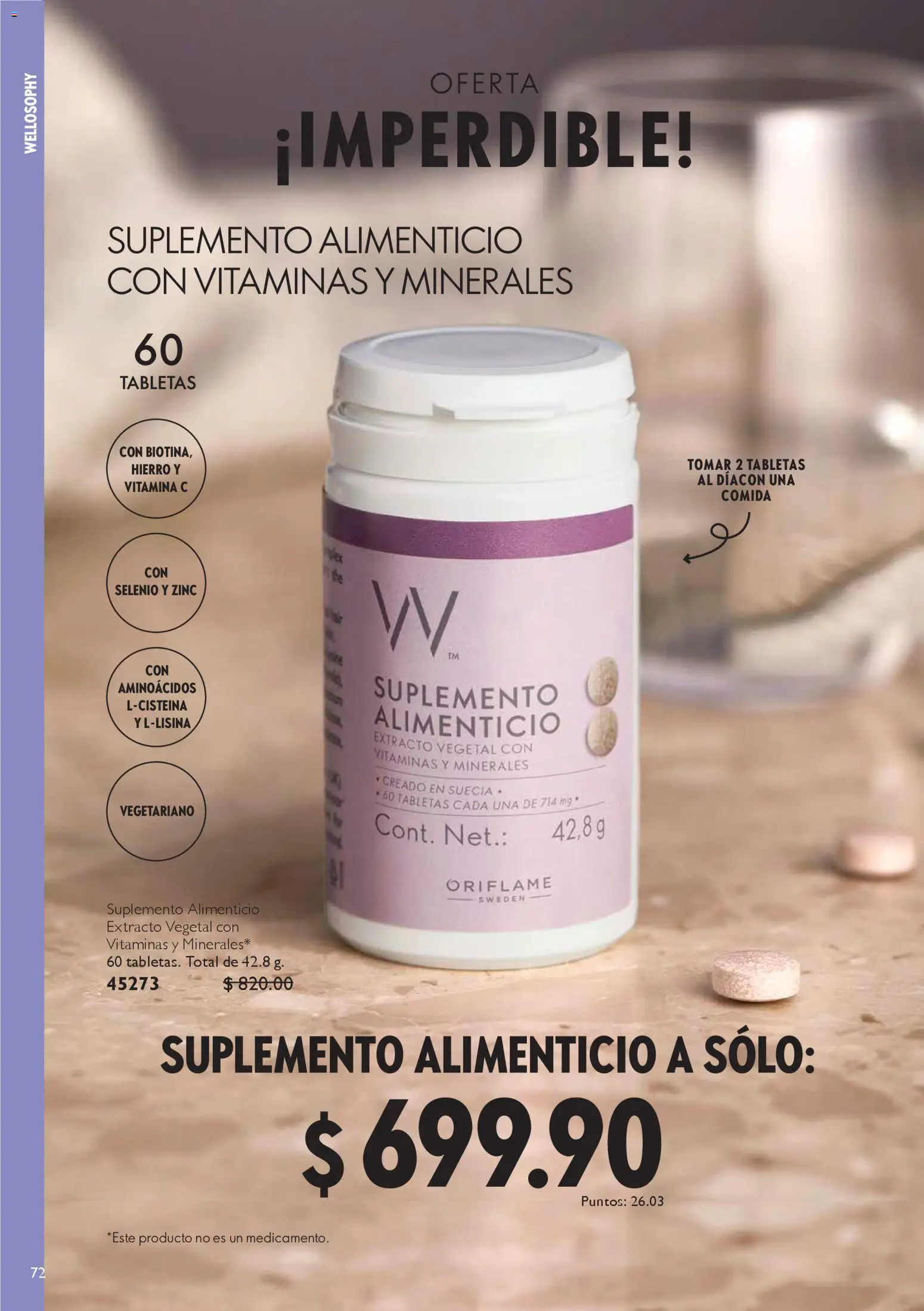 Nuevas ofertas de Oriflame válidas en toda la República Mexicana desde el 27.12.2025. ¡Encuentra las mejores ofertas en Oriflame campaña 1 2026! | Página: 72 | Productos: Vitaminas
