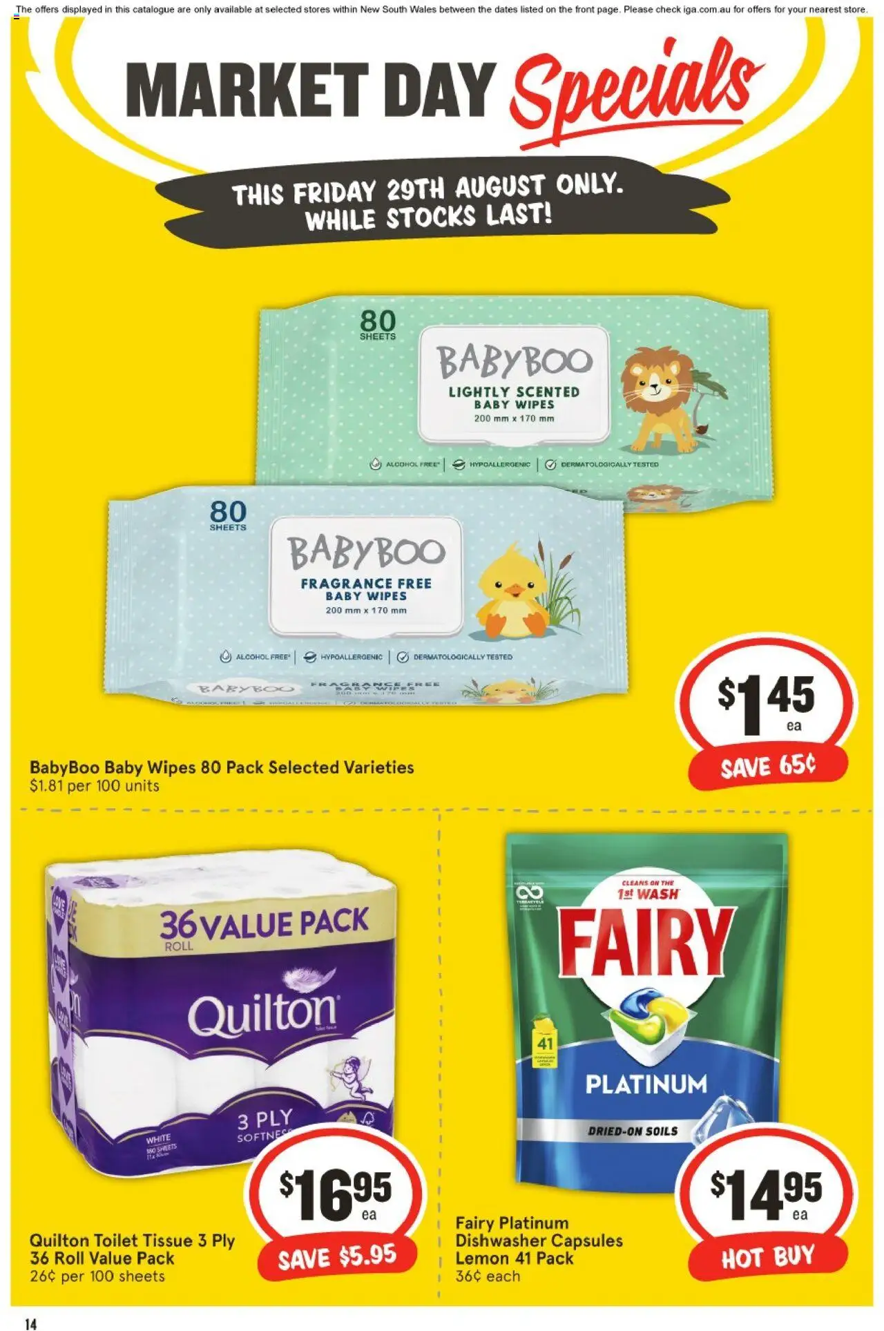 IGA catalogue - valid from 29.08.2025 | Page: 4 | Products: Toilet, Fragrance, Dishwasher capsules, Lemon