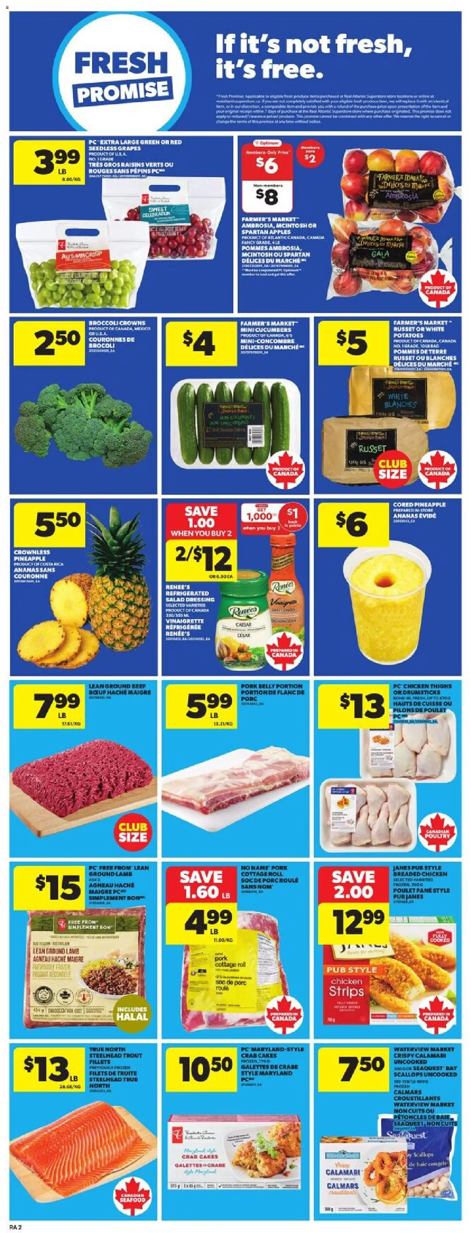 Atlantic Superstore flyer valid from 20.11.2025 | Page: 5 | Products: Pineapple, Potatoes, Chicken, Pork