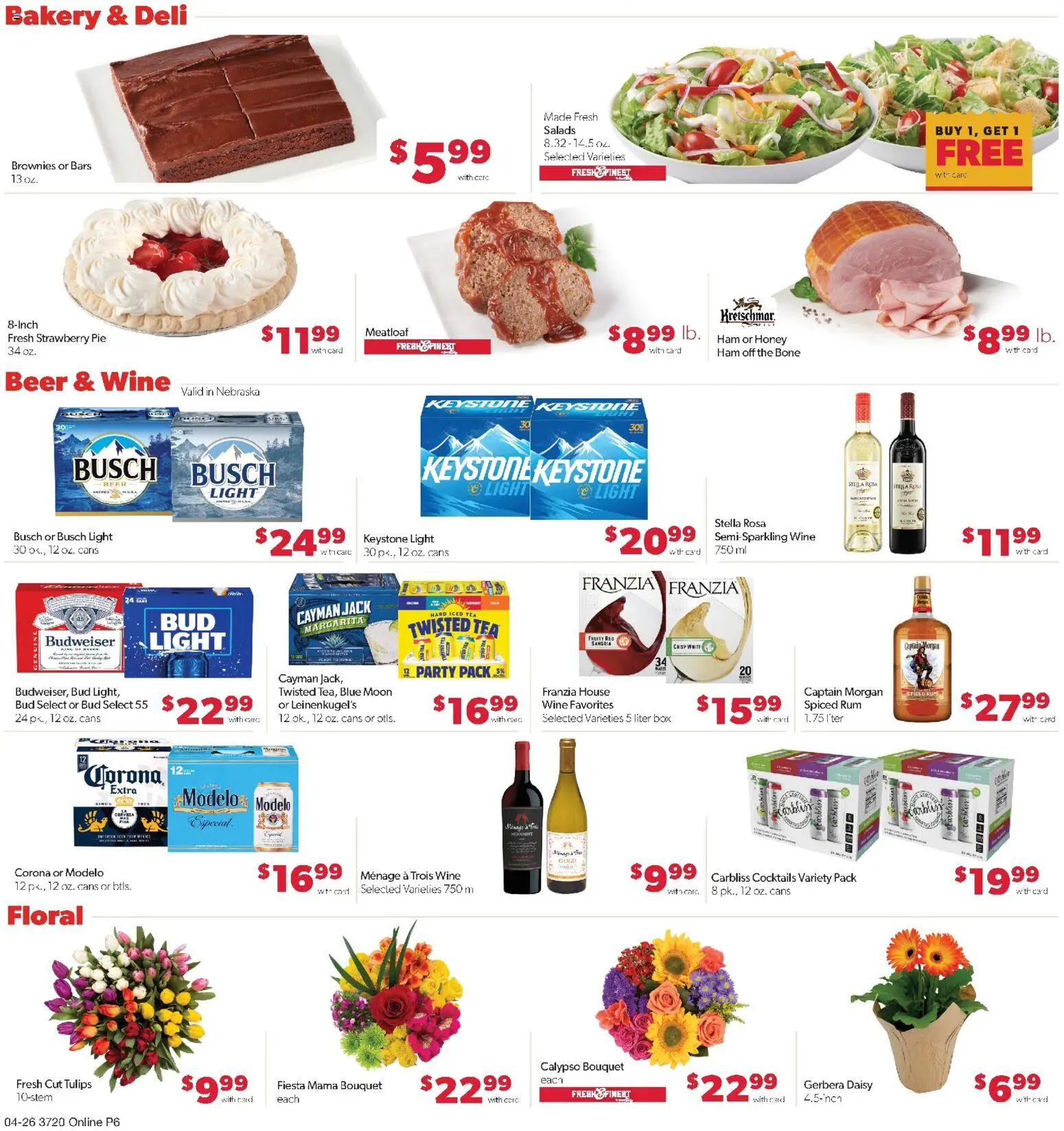 Family Fare Weekly Ad - NE - valid from 26.04.2026 | Page: 7 | Products: Bakery, Ham, Wine, Tea