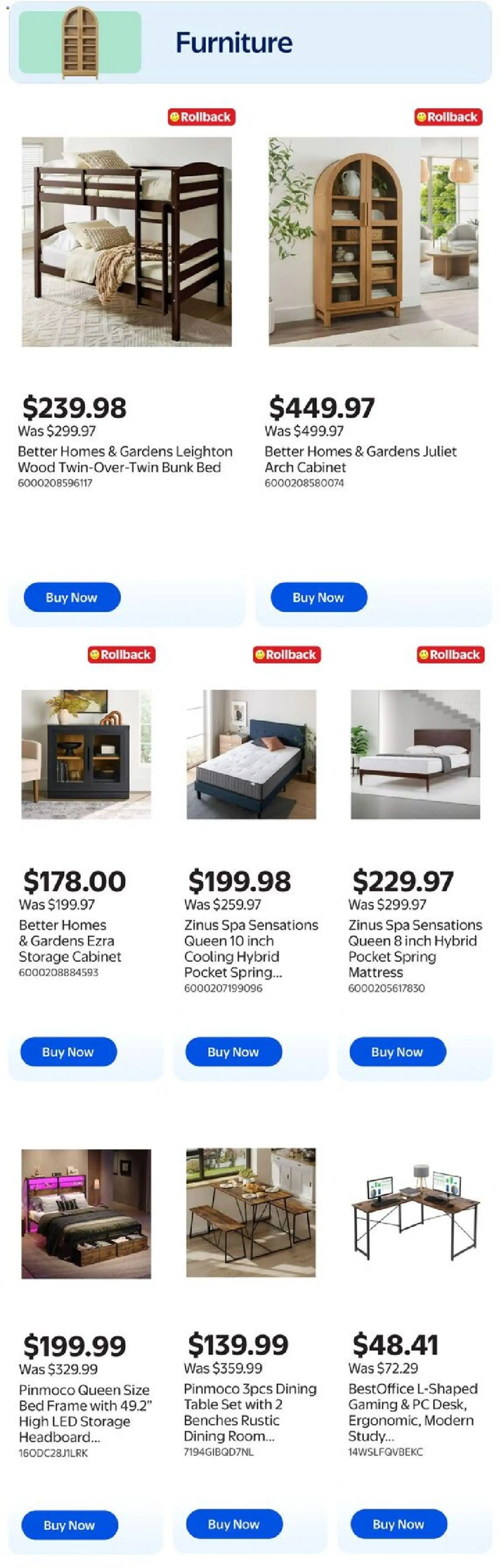 Walmart flyer valid from 30.04.2026 | Page: 4 | Products: PC, Bed, Mattress, Table