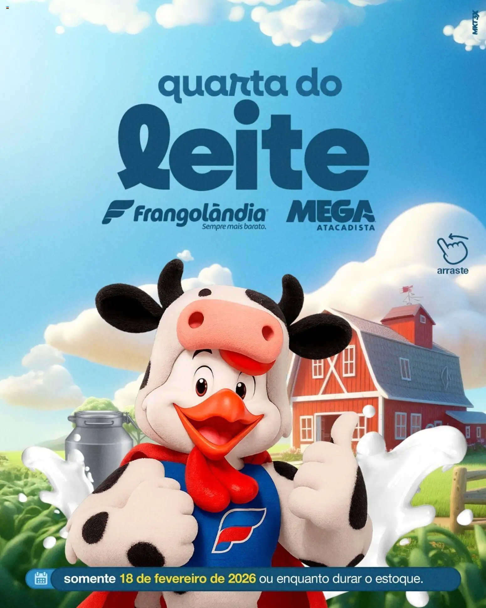 Frangolândia Folheto - válido de 18.02.2026 | Página: 1 | Produtos: Leite